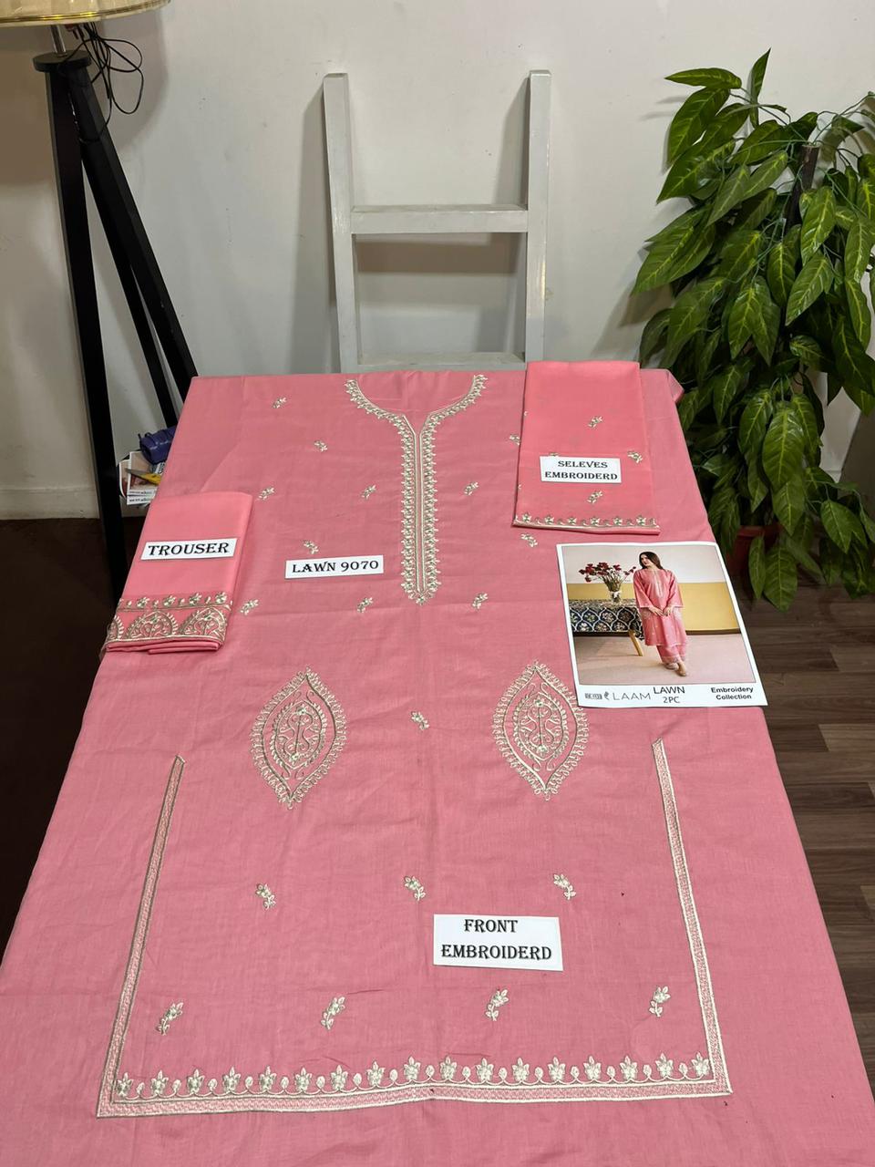 Embroidered 2Pc Lawn Unstitched Summer Dress - DE-1133PN