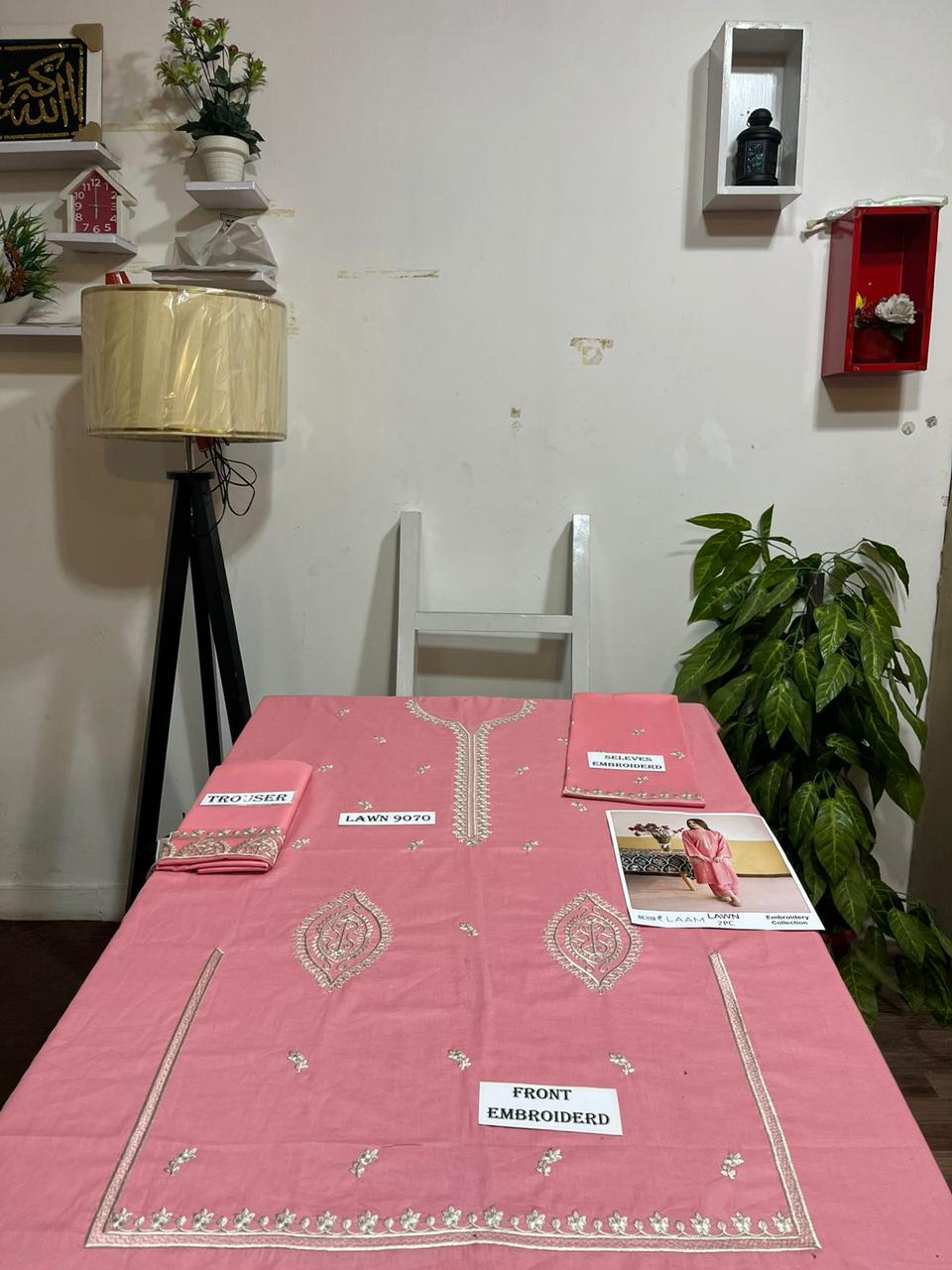 Embroidered 2Pc Lawn Unstitched Summer Dress - DE-1133PN