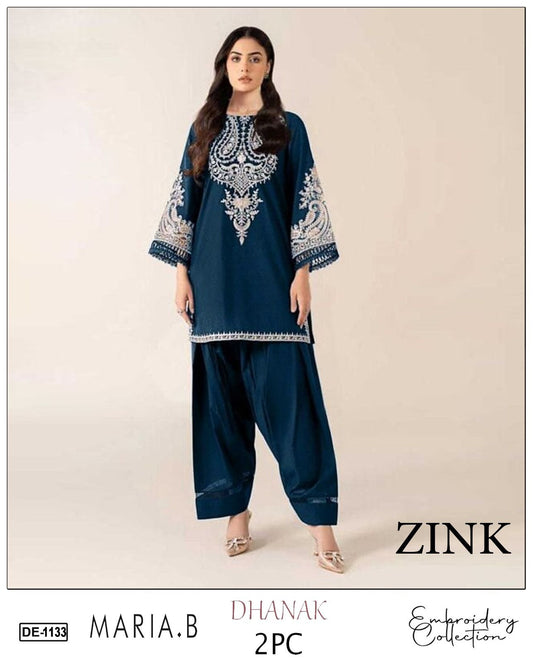 Embroidered 2Pc Dhanak Unstitched Winter Dress With EMB Patches - DE-1133Z