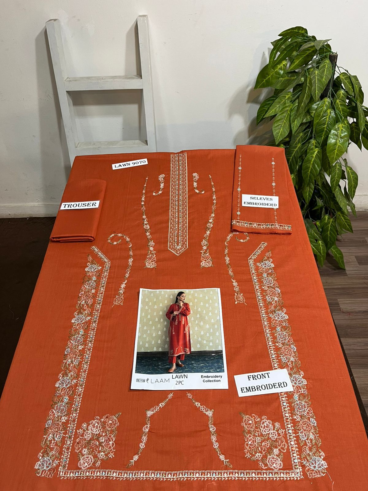 Embroidered 2Pc Lawn Unstitched Summer Dress - DE-1134