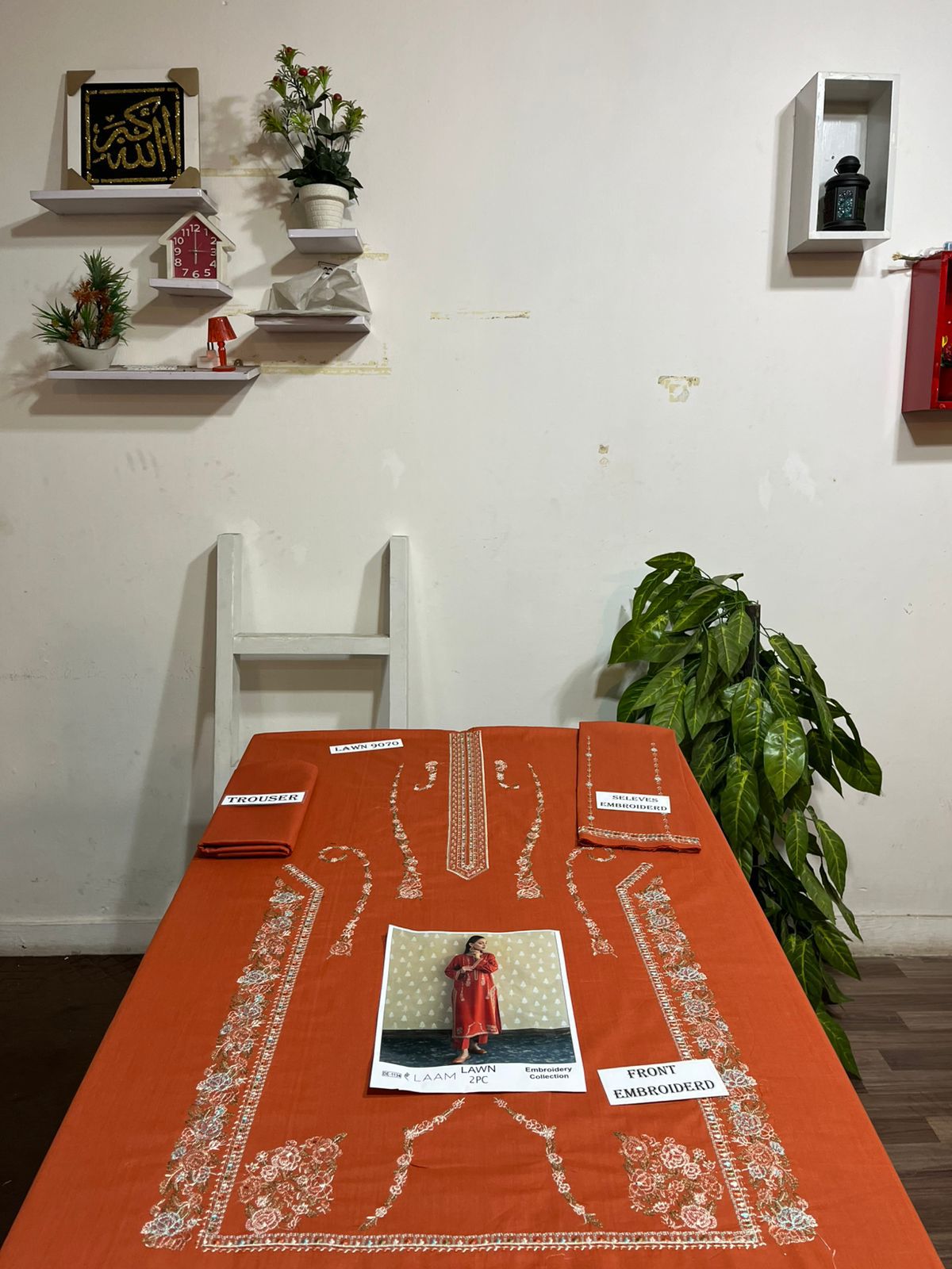 Embroidered 2Pc Lawn Unstitched Summer Dress - DE-1134