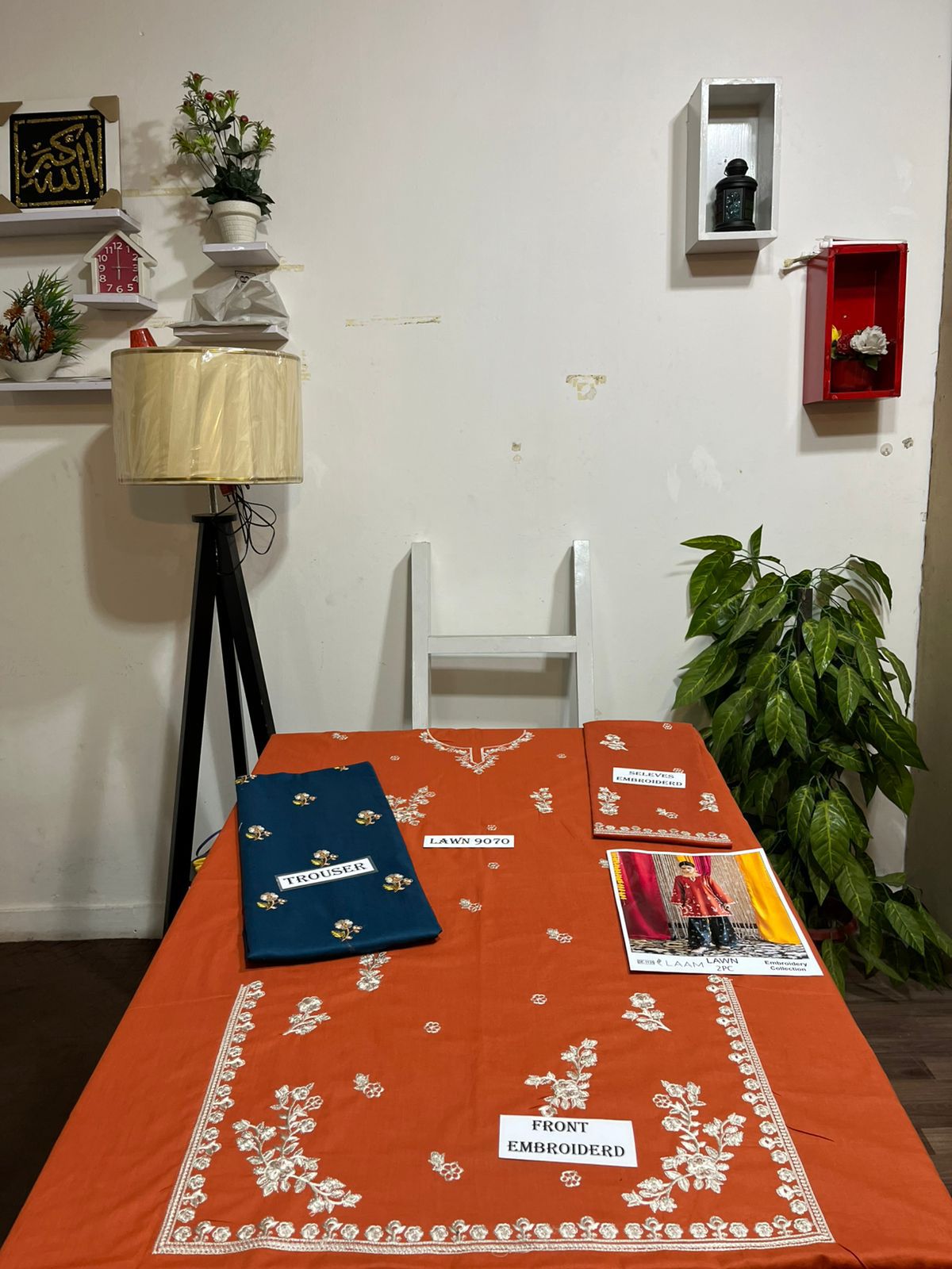 Embroidered 2Pc Lawn Unstitched Summer Dress - DE-1135