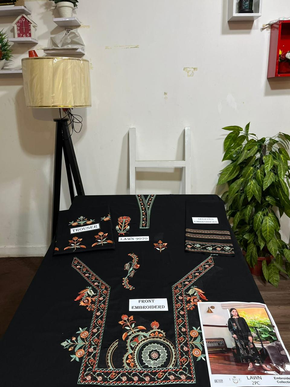 Embroidered 2Pc Lawn Unstitched Summer Dress - DE-1137