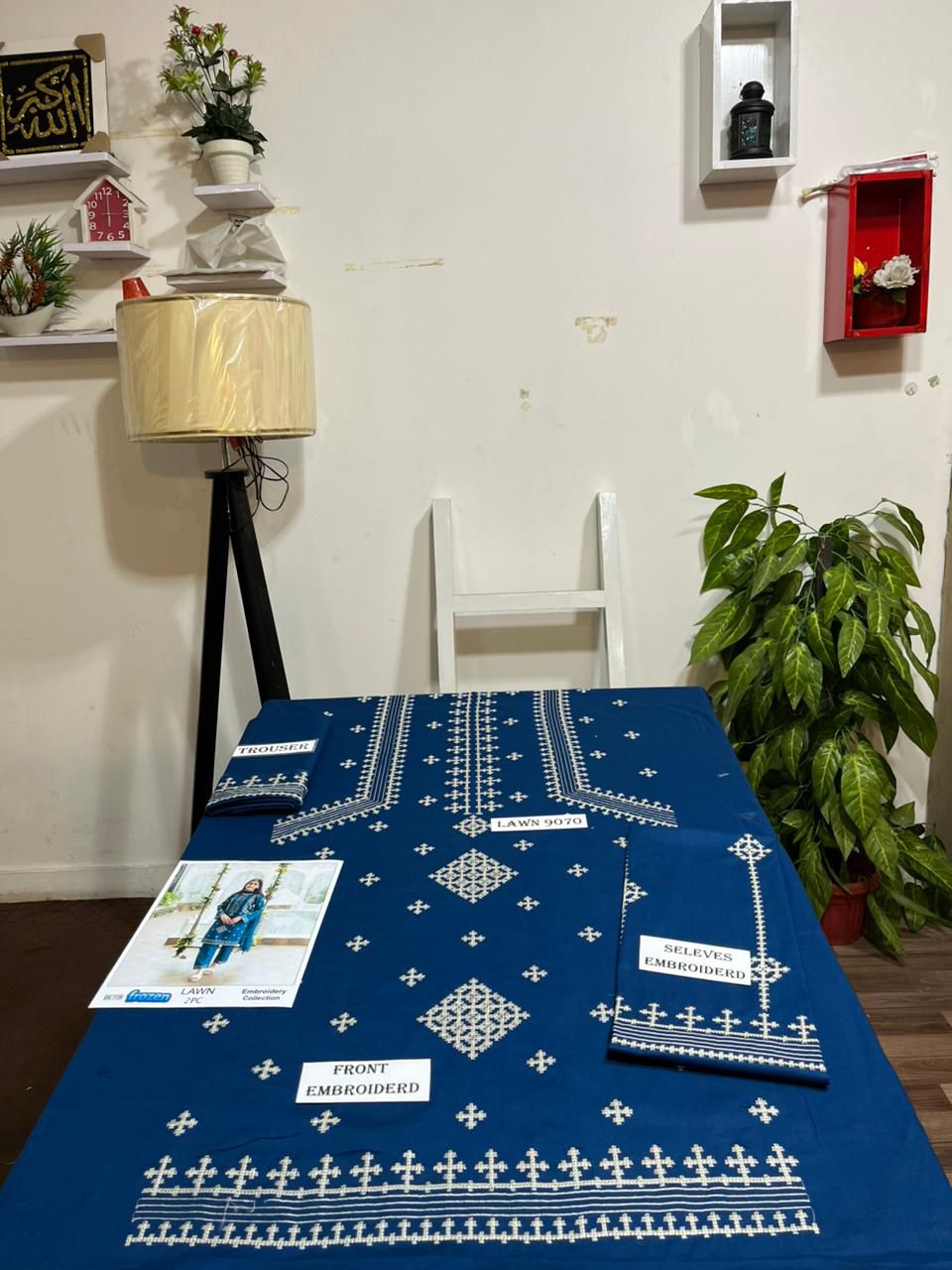 Embroidered 2Pc Lawn Unstitched Summer Dress - DE-1139F