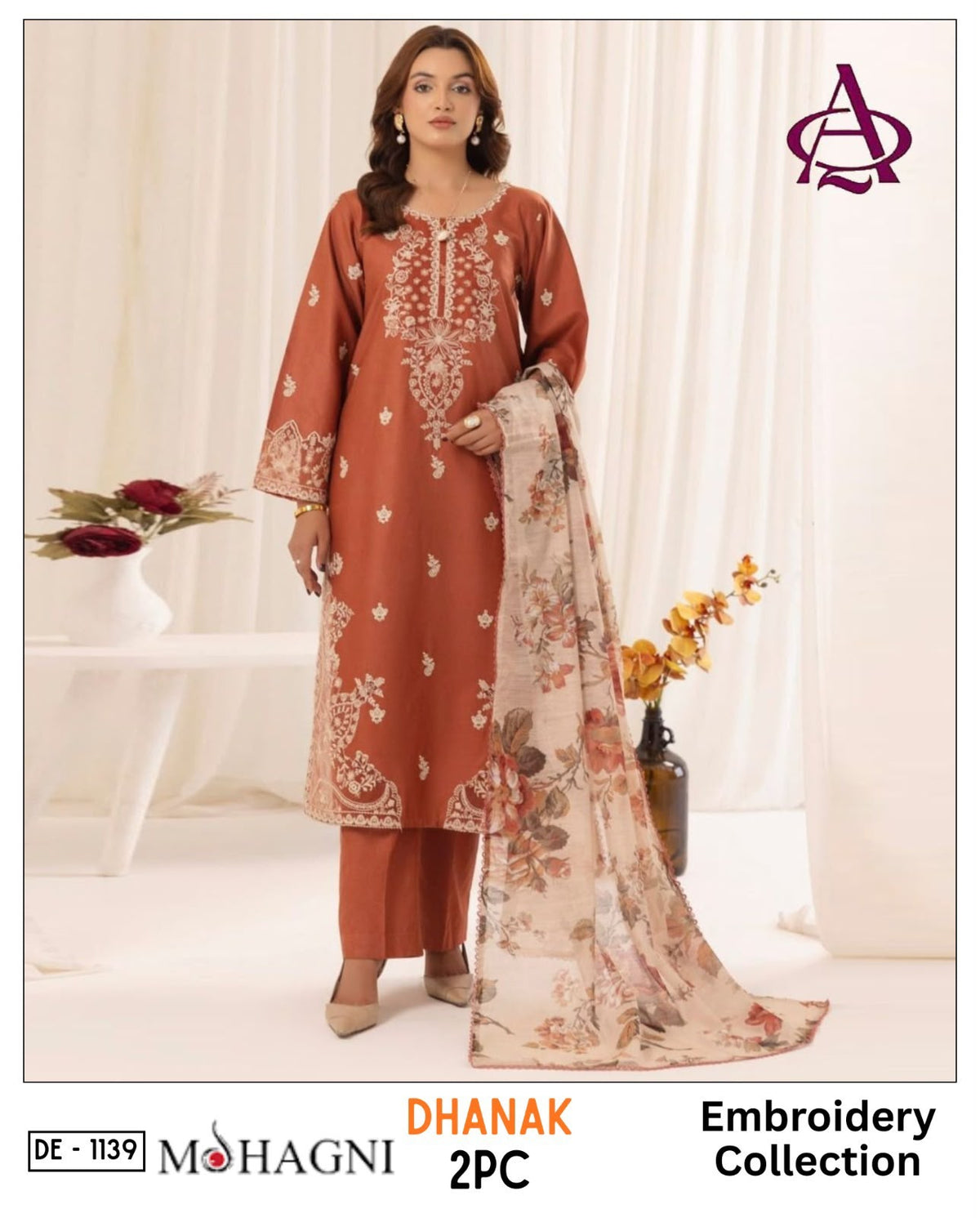 2-Piece | Premium Embroidered Winter Suit – DE-1139W