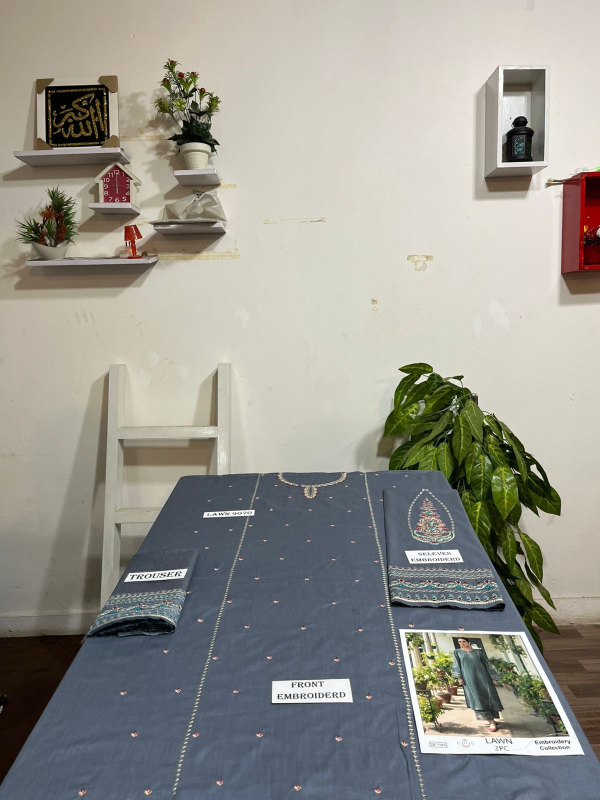 Embroidered 2Pc Lawn Unstitched Summer Dress - DE-1145