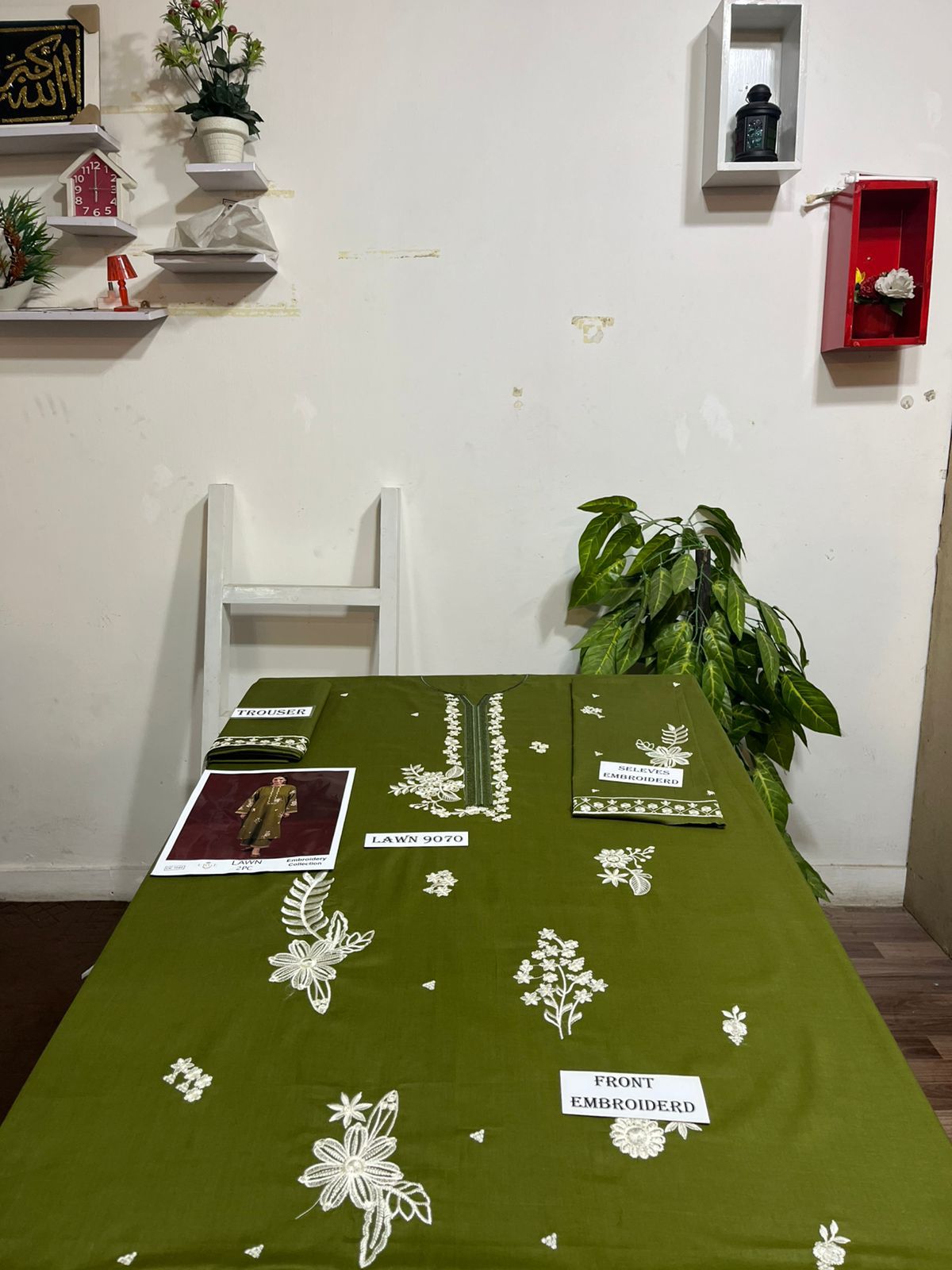 Embroidered 2Pc Lawn Unstitched Summer Dress - DE-1146