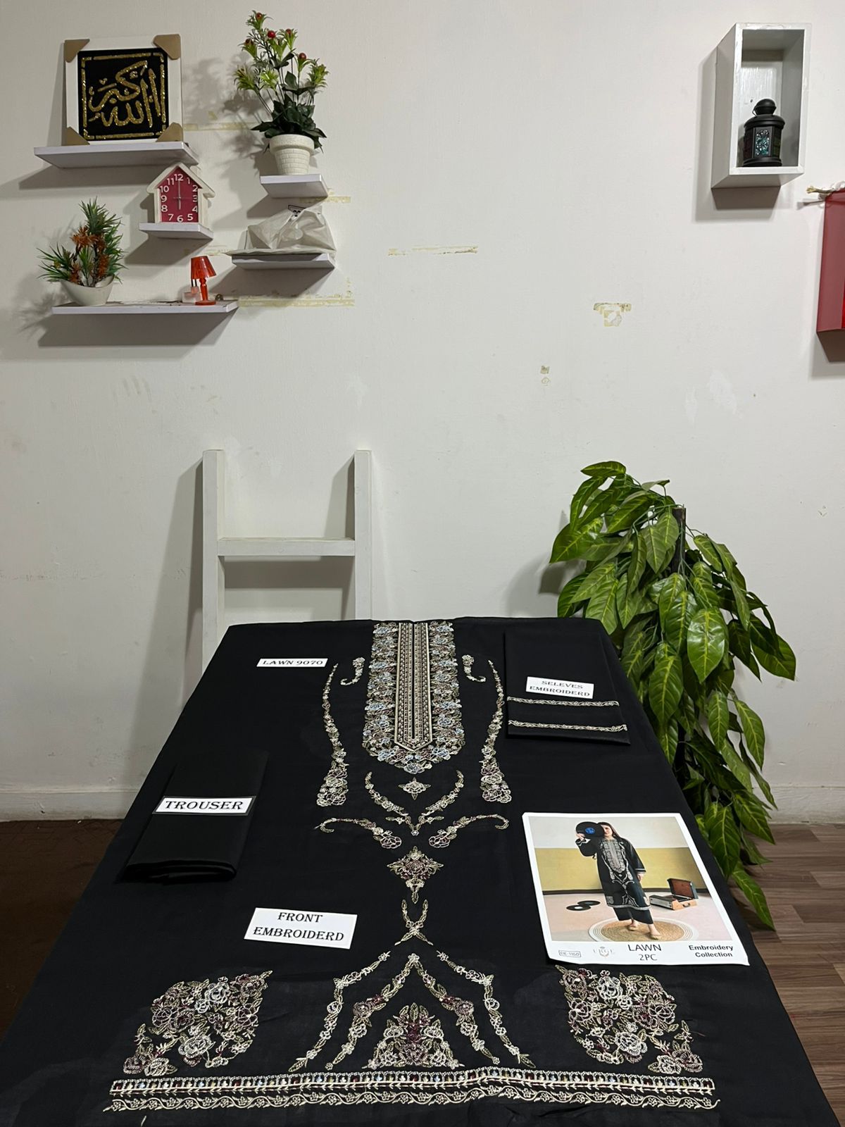 Embroidered 2Pc Lawn Unstitched Summer Dress - DE-1150