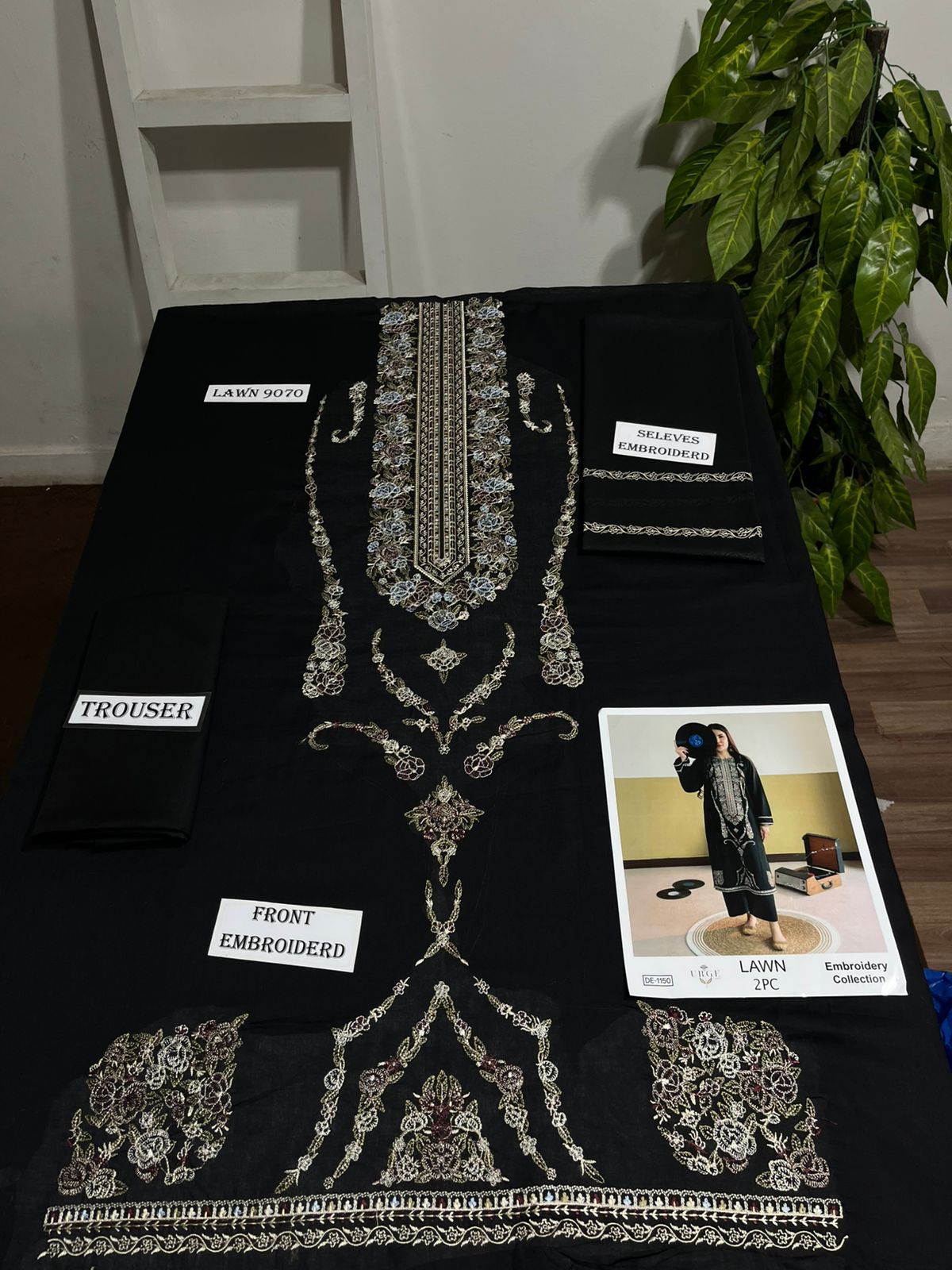 Embroidered 2Pc Lawn Unstitched Summer Dress - DE-1150