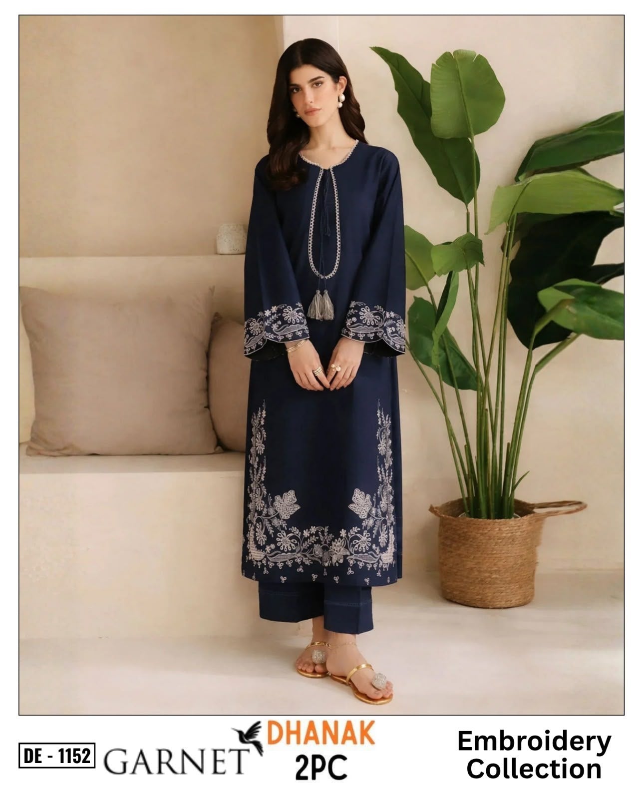 2-Piece | Premium Embroidered Winter Suit – DE-1152BL