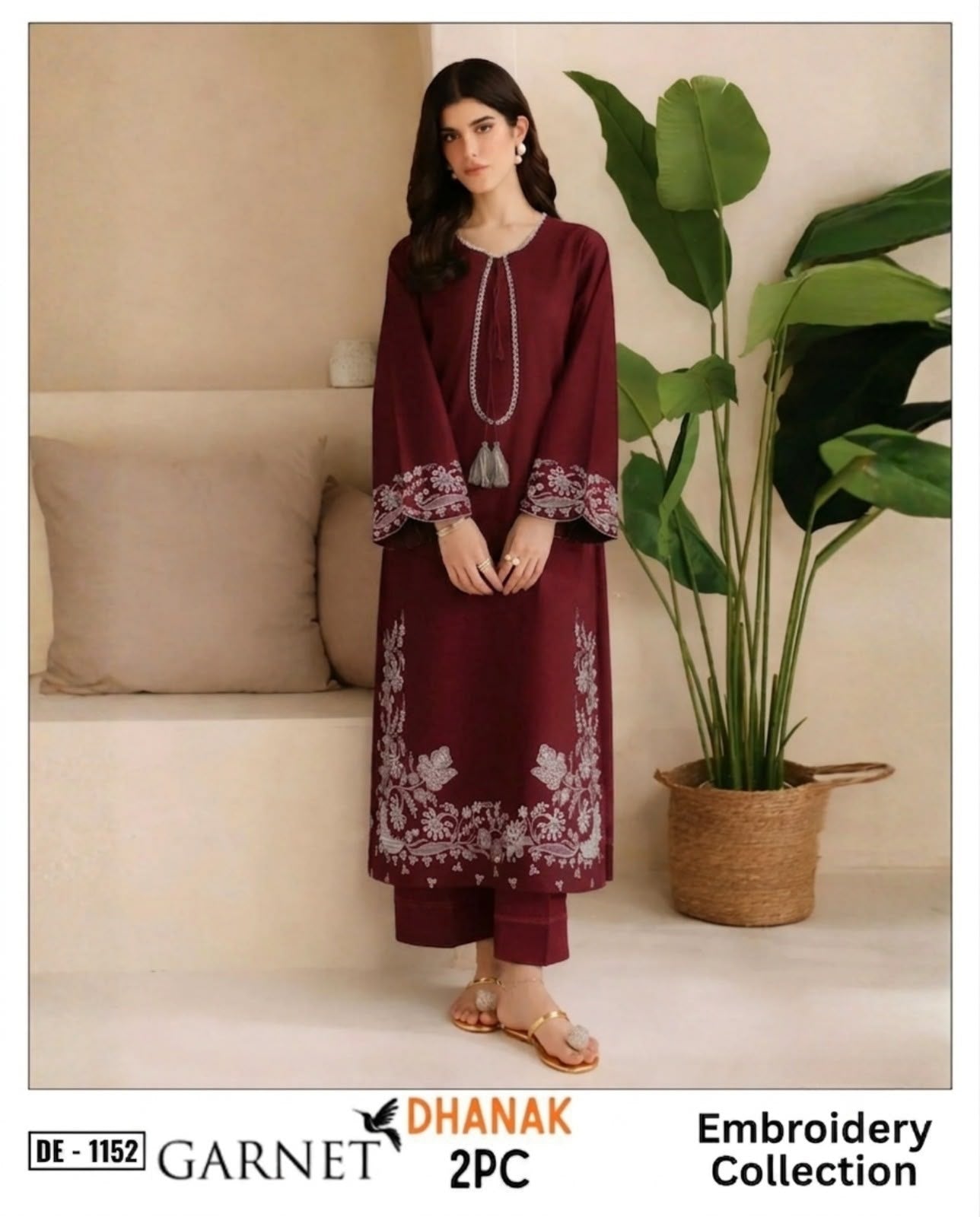2-Piece | Premium Embroidered Winter Suit – DE-1152D