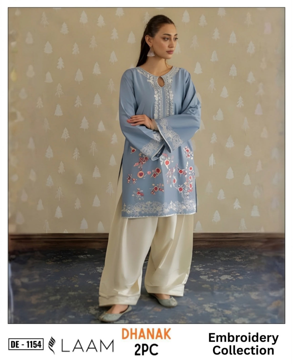 2-Piece | Premium Embroidered Winter Suit – DE-1154