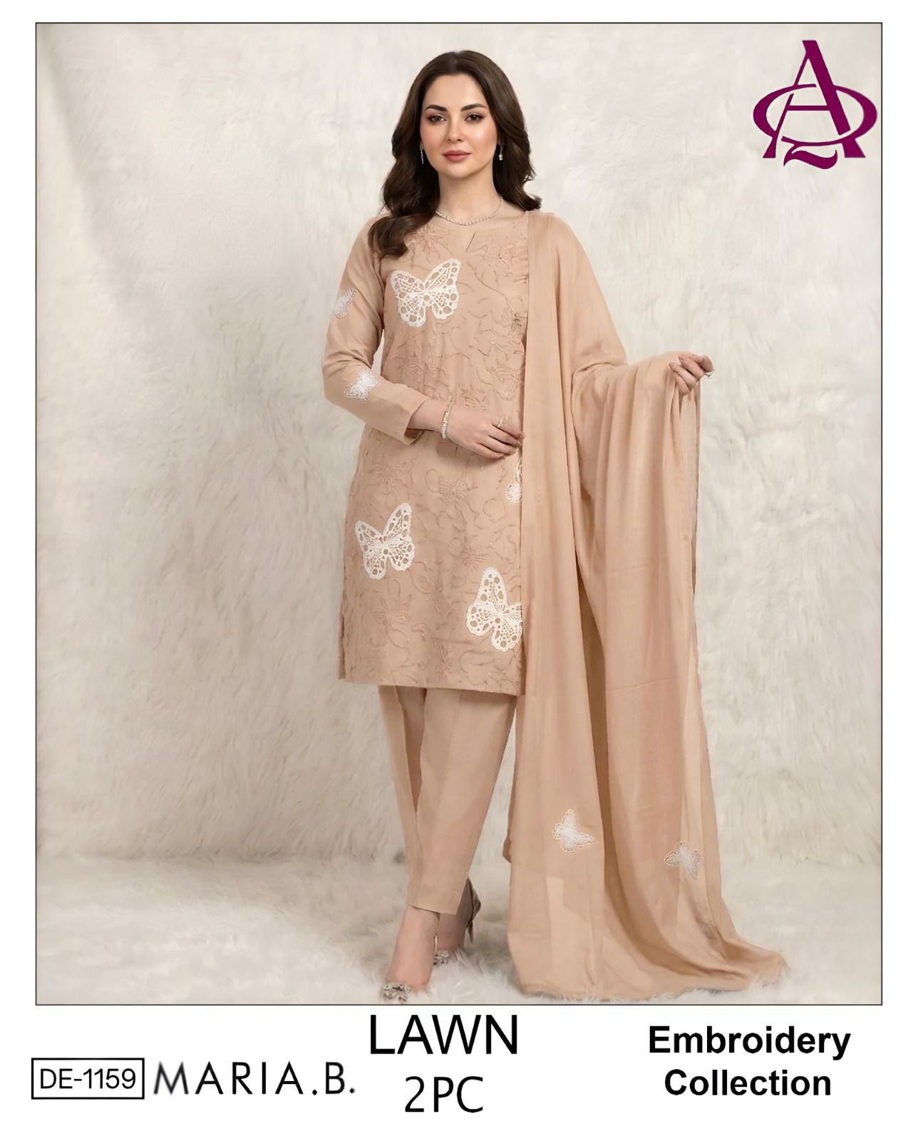 Embroidered 2Pc Lawn Unstitched Summer Dress - DE-1159S