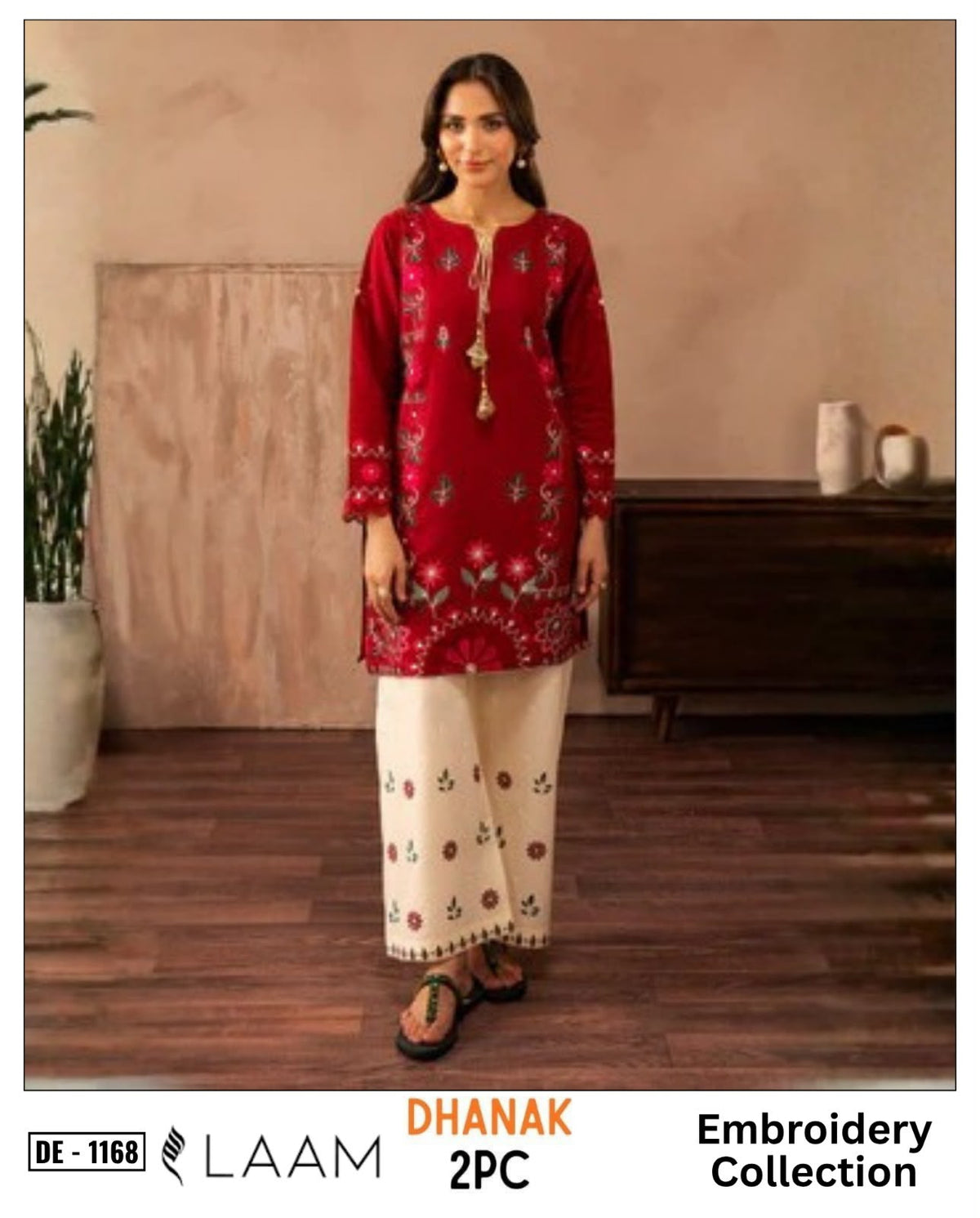 2-Piece | Premium Embroidered Winter Suit – DE-1168R