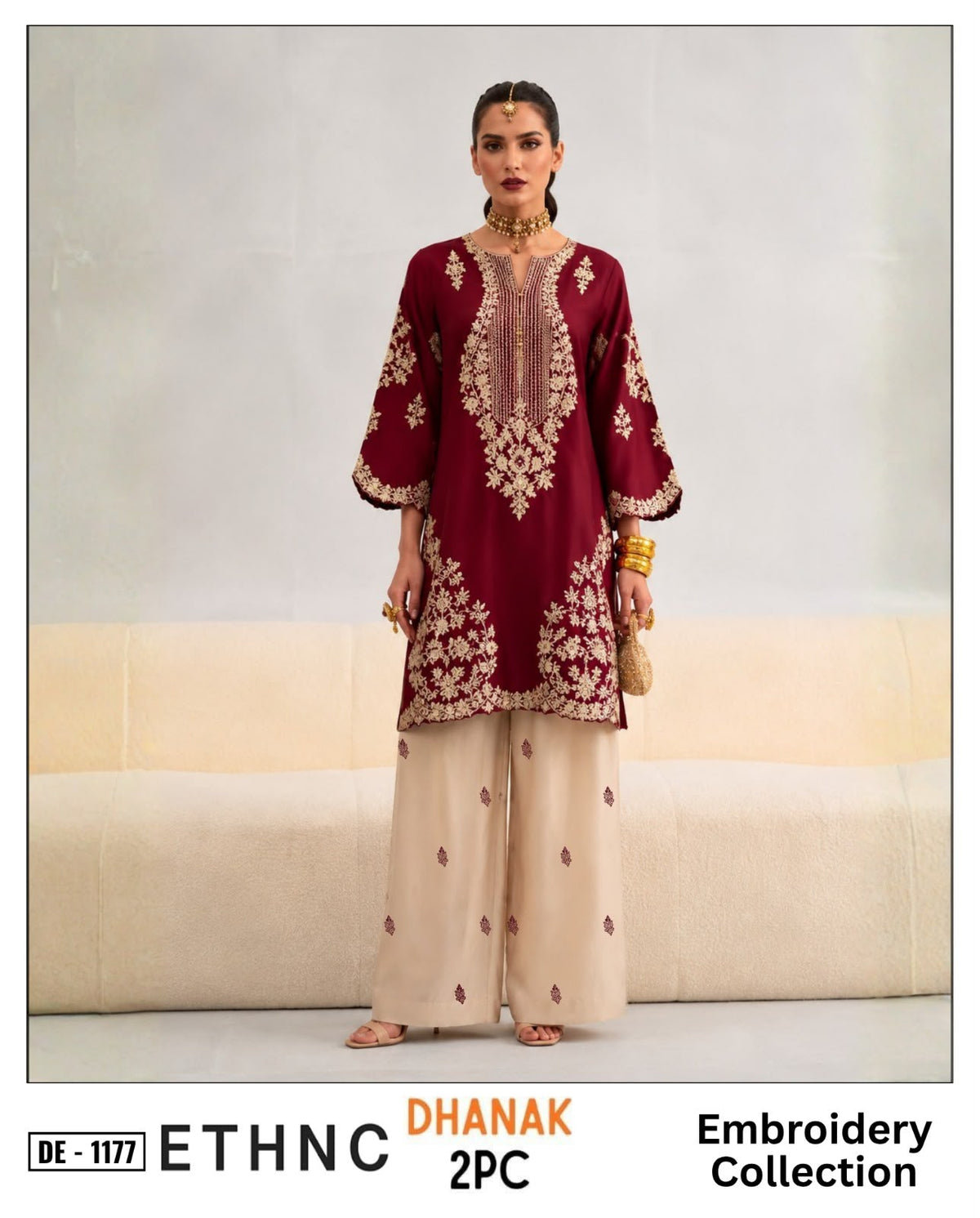 2-Piece | Premium Embroidered Winter Suit – DE-1177