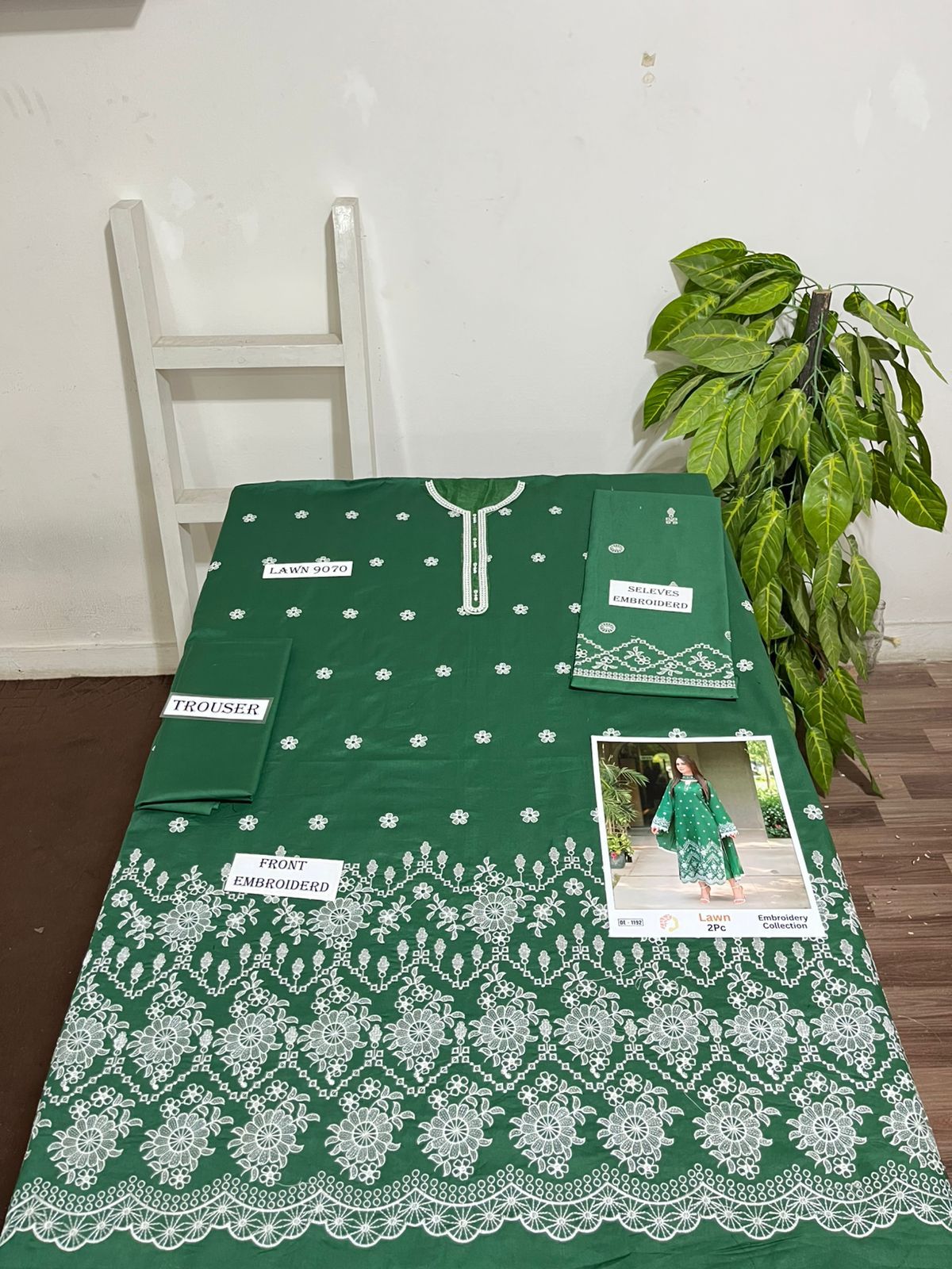 Embroidered 2Pc Lawn Unstitched Summer Dress - DE-1192G