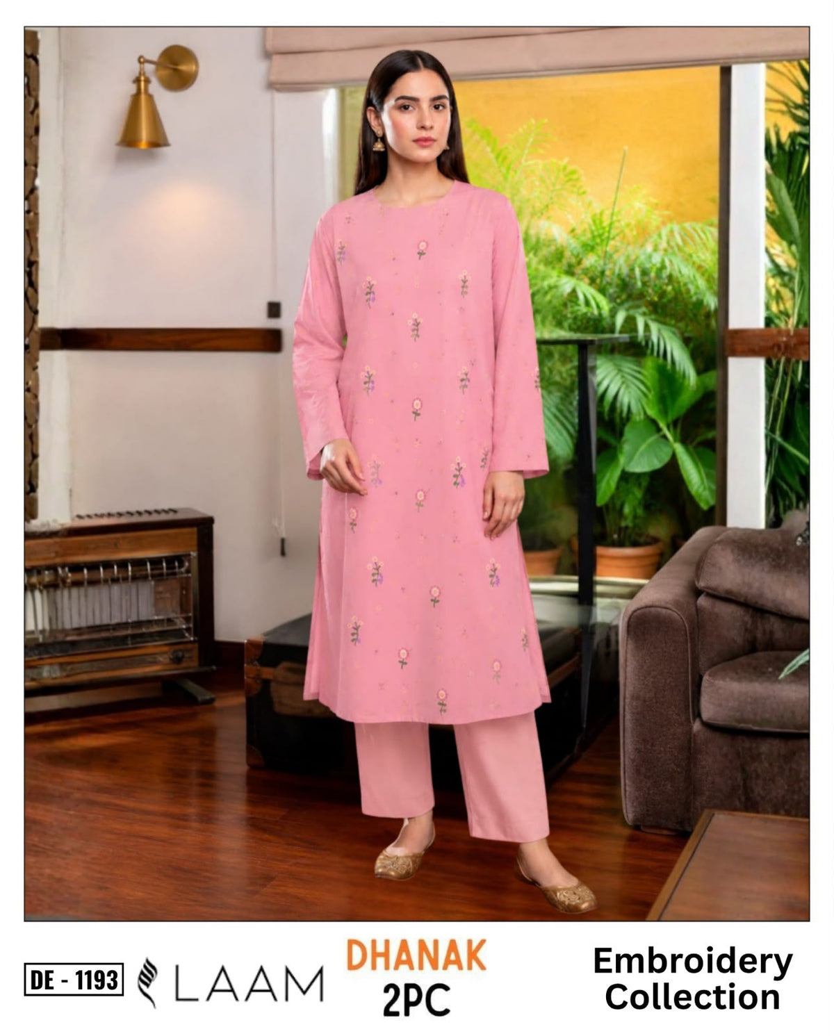 2-Piece | Premium Embroidered Winter Dhanak Suit – DE-1193BL