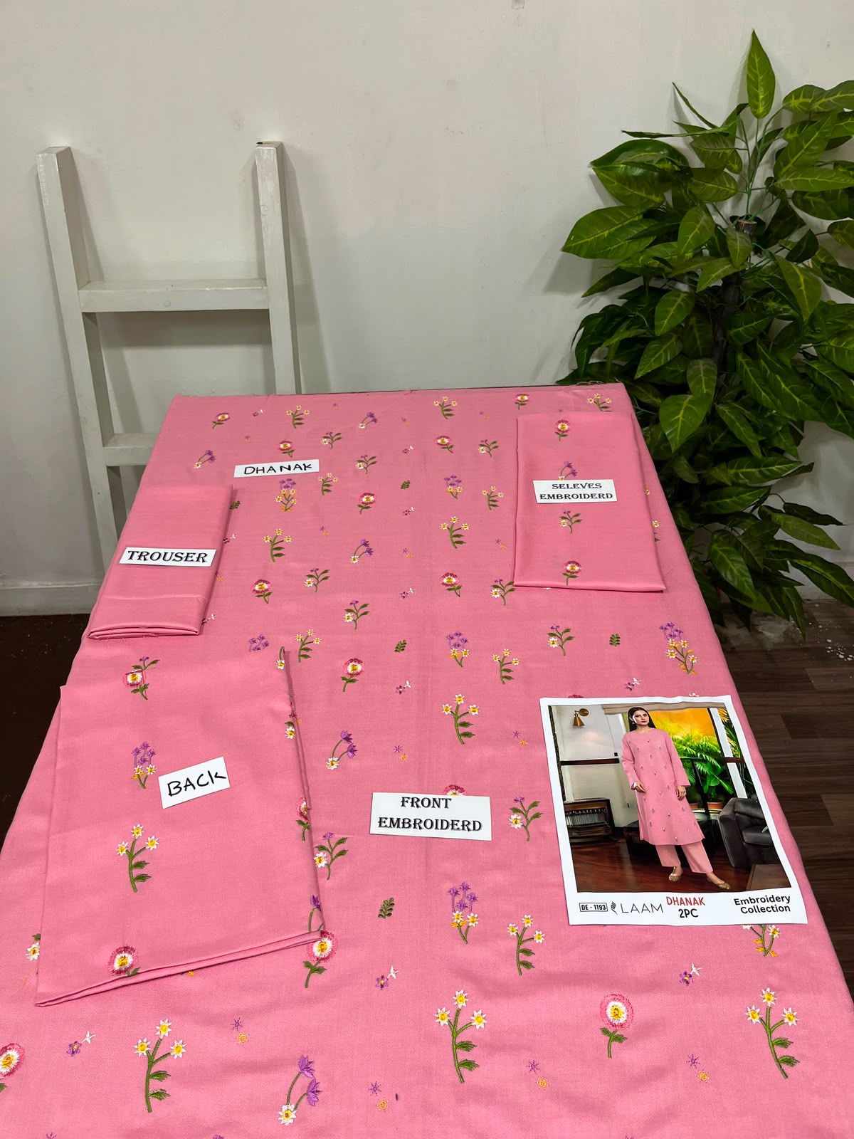 2-Piece | Premium Embroidered Winter Dhanak Suit – DE-1193BL