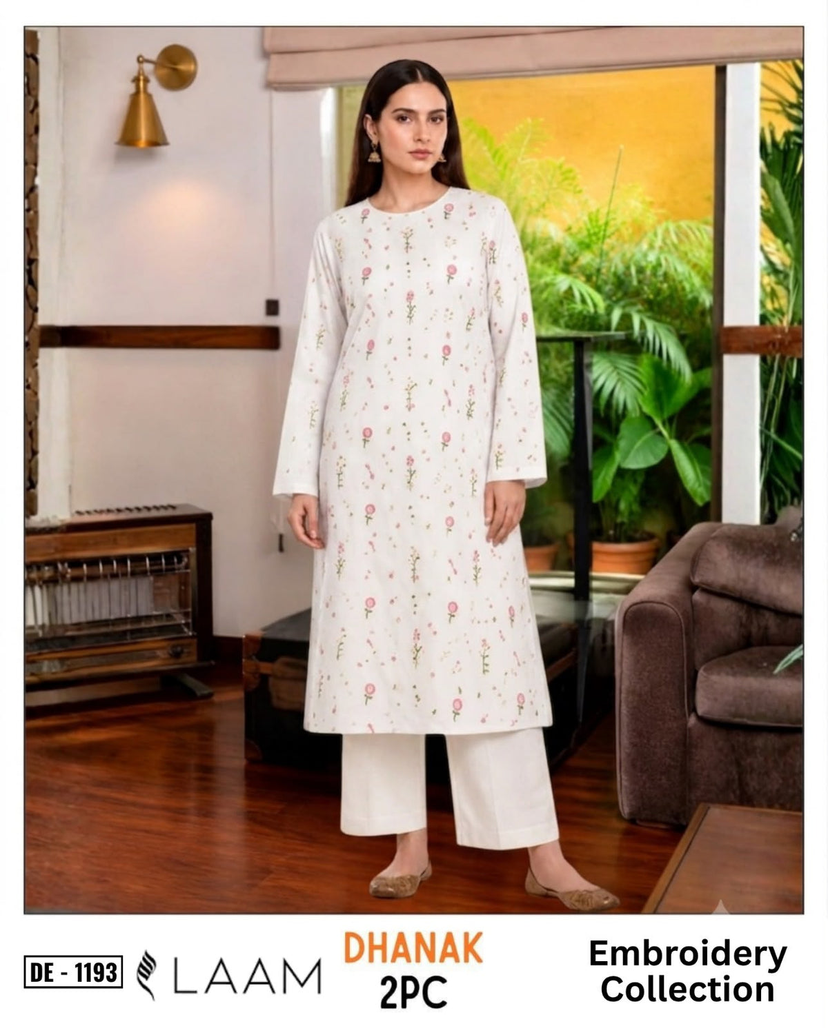 2-Piece | Premium Embroidered Winter Dhanak Suit – DE-1193BL