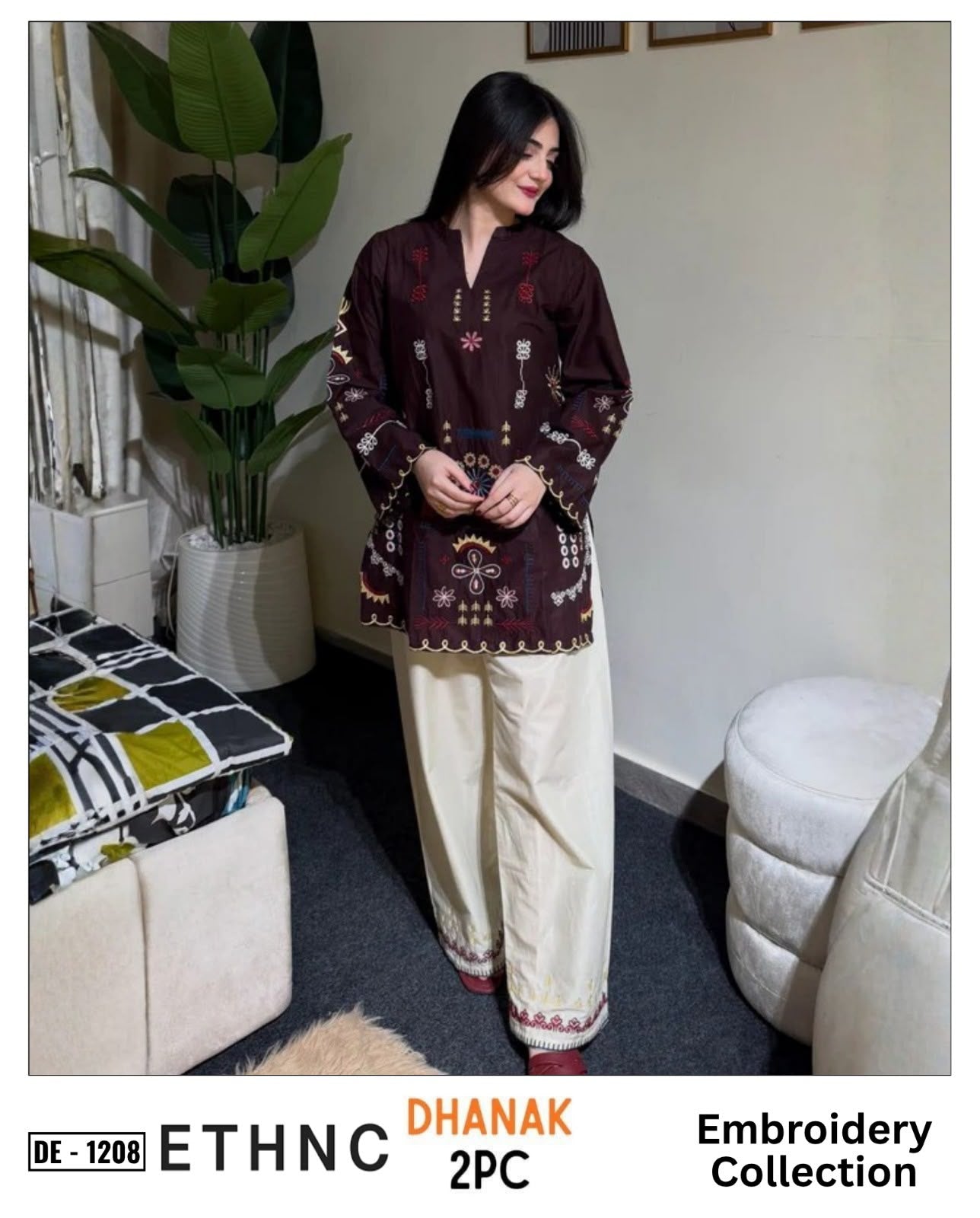 2-Piece | Premium Embroidered Winter Suit – DE-1208