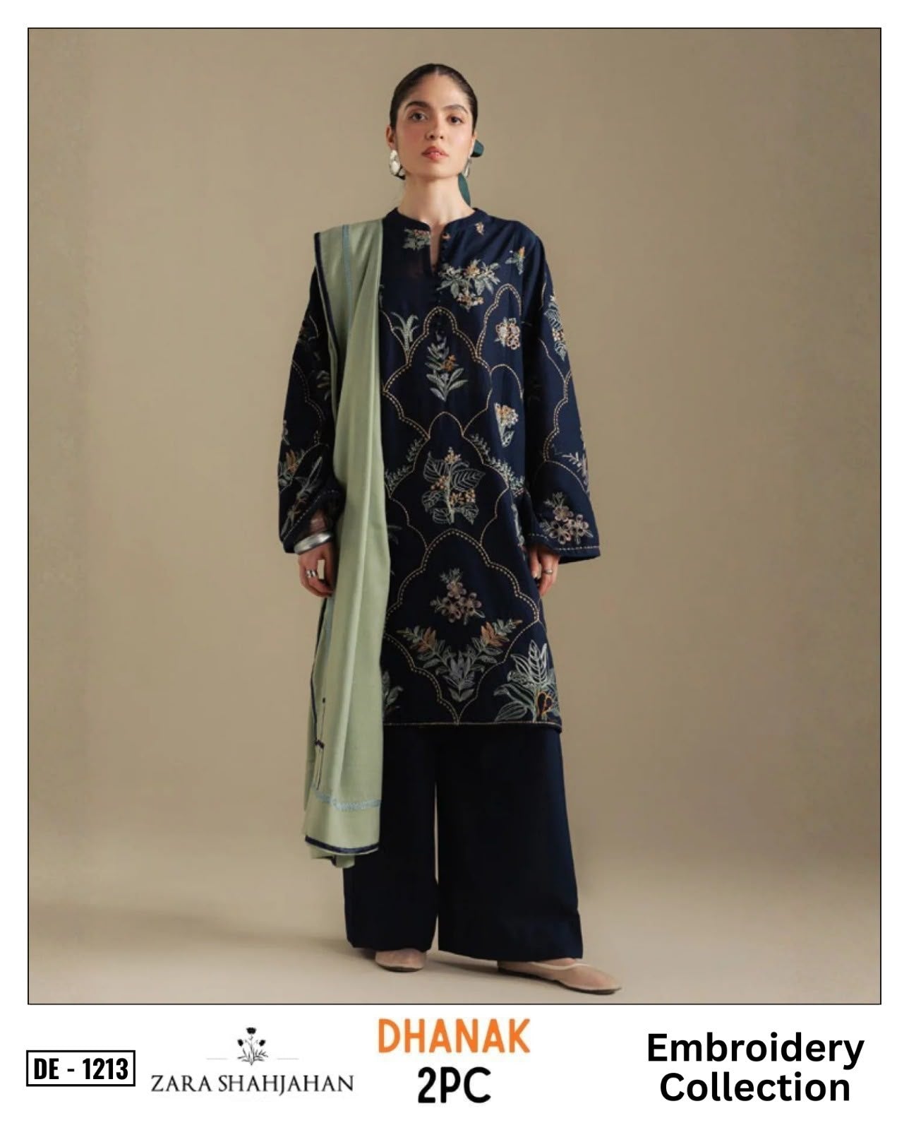 2-Piece | Premium Embroidered Winter Suit – DE-1213