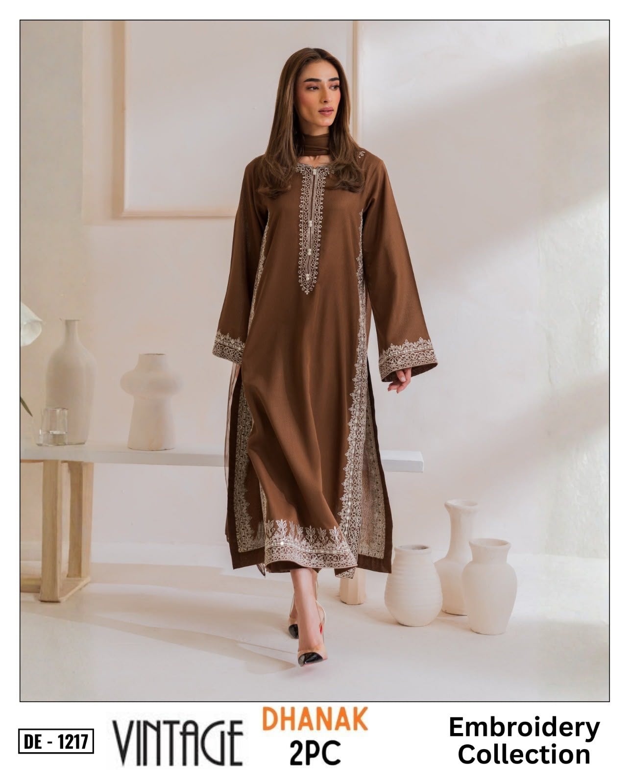 2-Piece | Premium Embroidered Winter Suit – DE-1217