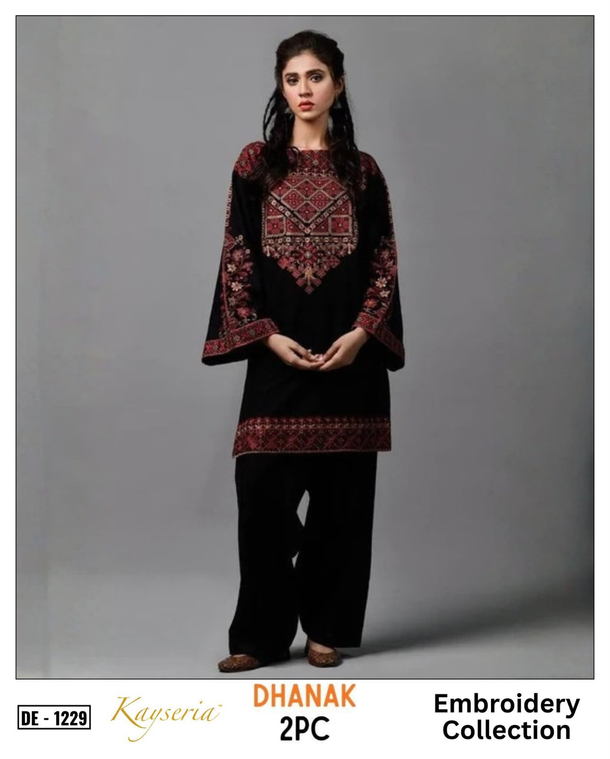 2-Piece | Premium Embroidered Winter Suit – DE-1229BK