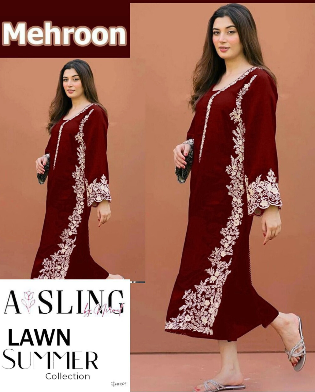 Embroidered 2Pc Lawn Unstitched Summer Dress - DM-01