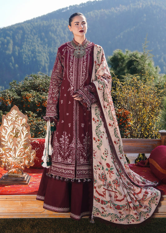 Emb 3PC Lawn Summer Dress With Silk Printed Dupatta - AL-809