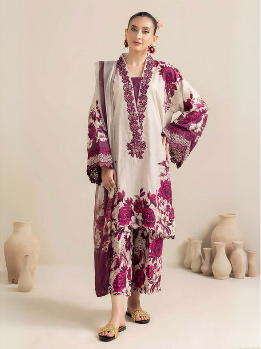 Khaddar Printed 3PC Unstitched With Khaddar Shawl- P105