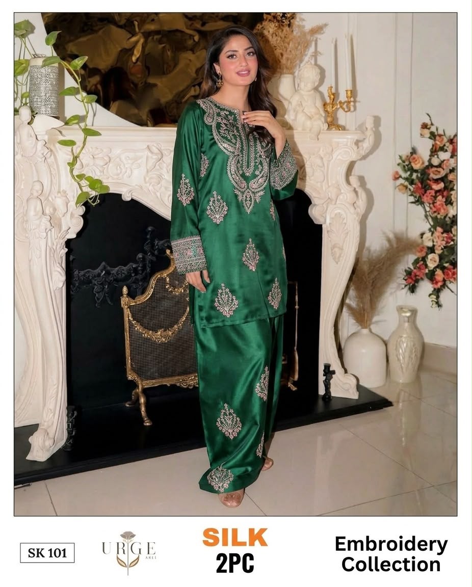 2-Piece Silk | Premium Embroidered Silk Suit – SK-0GR