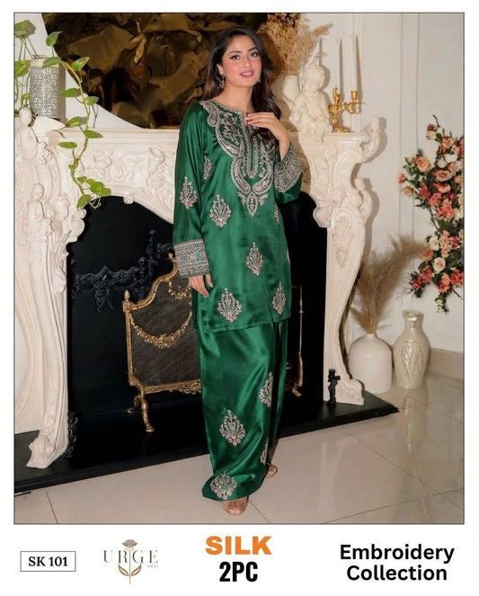 2-Piece Silk | Premium Embroidered Silk Suit – SK-0GR