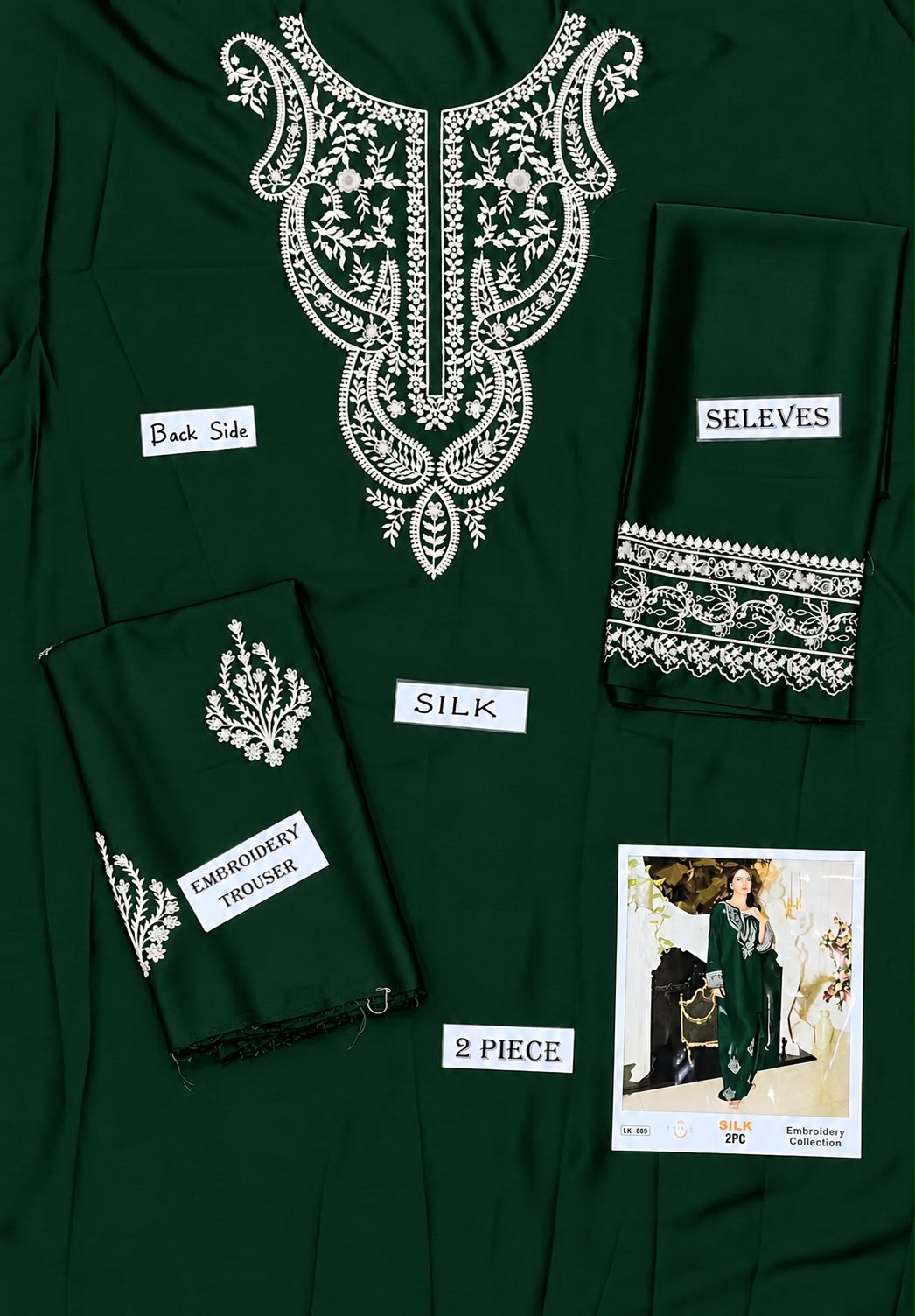 2-Piece Silk | Premium Embroidered Silk Suit – SK-0GR
