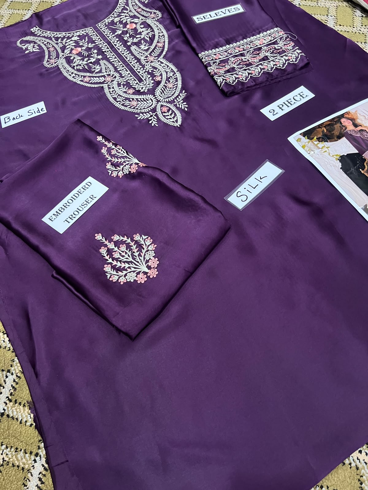 2-Piece Silk | Premium Embroidered Silk Suit – SK-0P