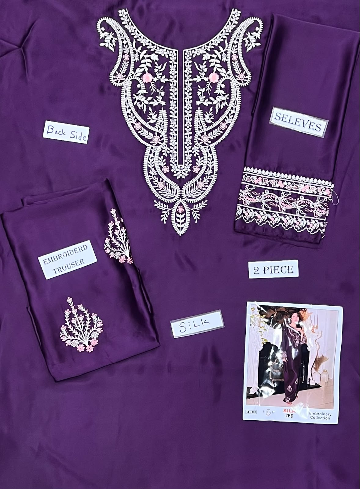 2-Piece Silk | Premium Embroidered Silk Suit – SK-0P