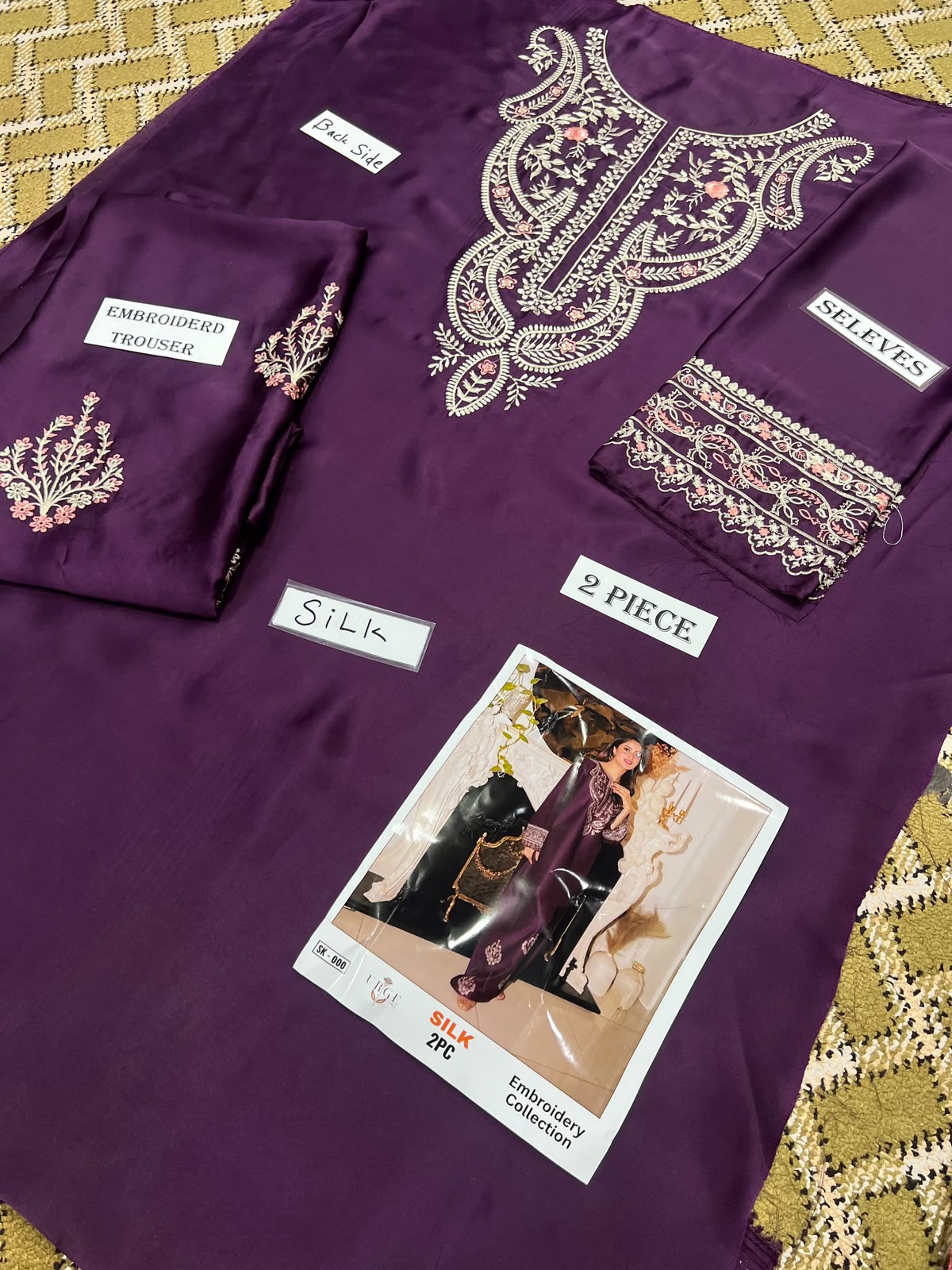 2-Piece Silk | Premium Embroidered Silk Suit – SK-0P