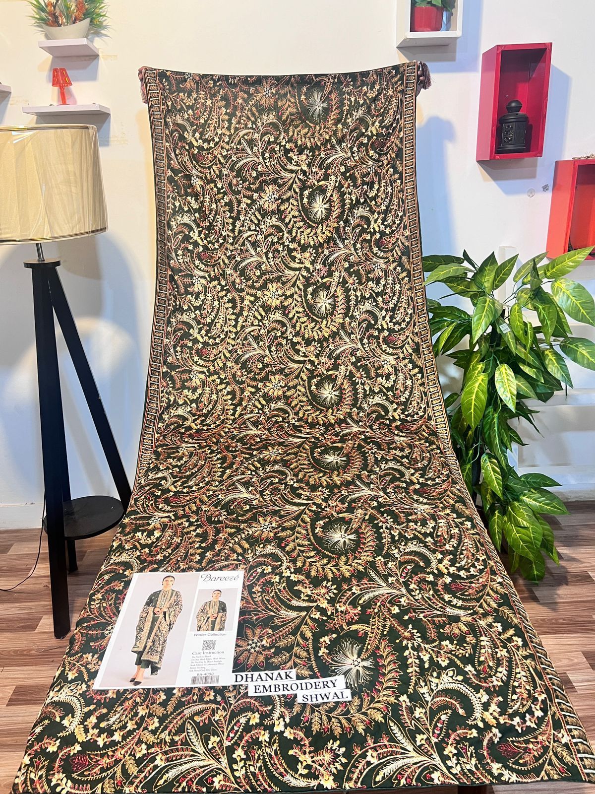 Fully Embroidered 3PC Dress With Heavy EMB Shawl - W6