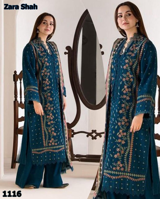 Embroidered 3PC Lawn With Bana Dora Printed Dupatta - DH1116Z