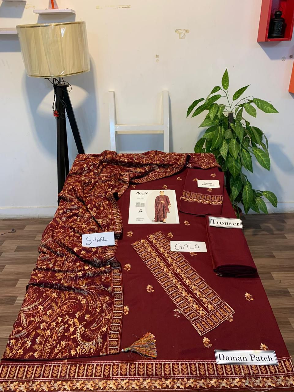 Fully Embroidered 3PC Dress With Heavy EMB Shawl - W17