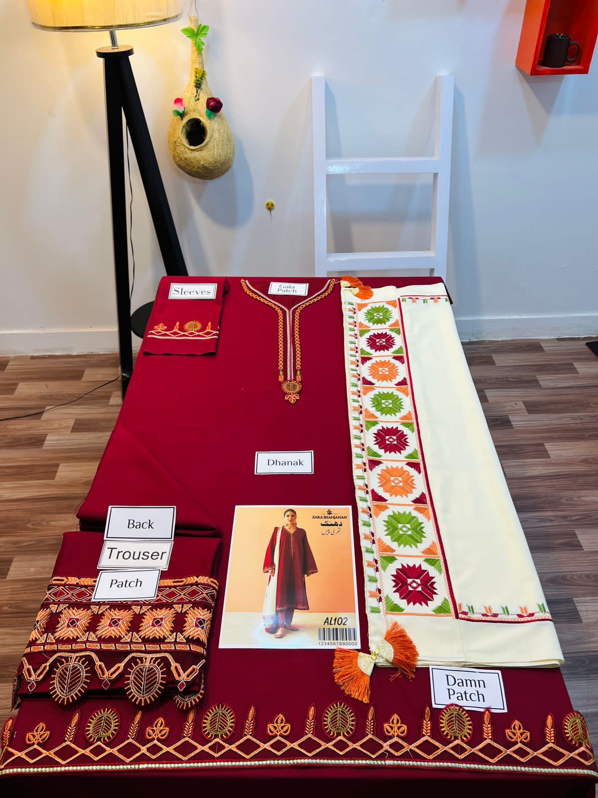 Fully EMB 3PC Dhanak Unstitched Winter Dress With EMB Shawl - W106