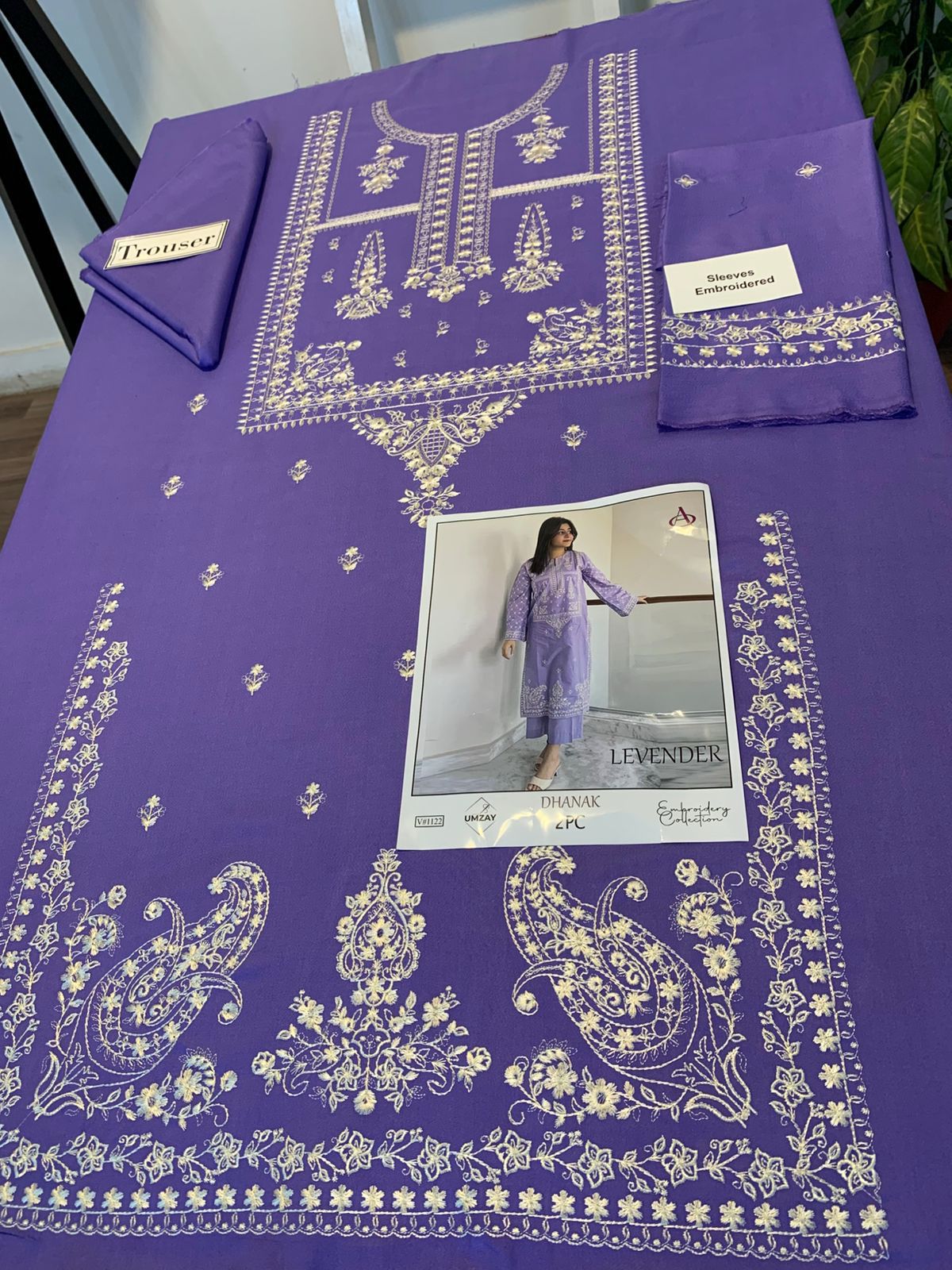 Embroidered 2Pc Dhanak Unstitched Winter Dress With EMB Patches - W601