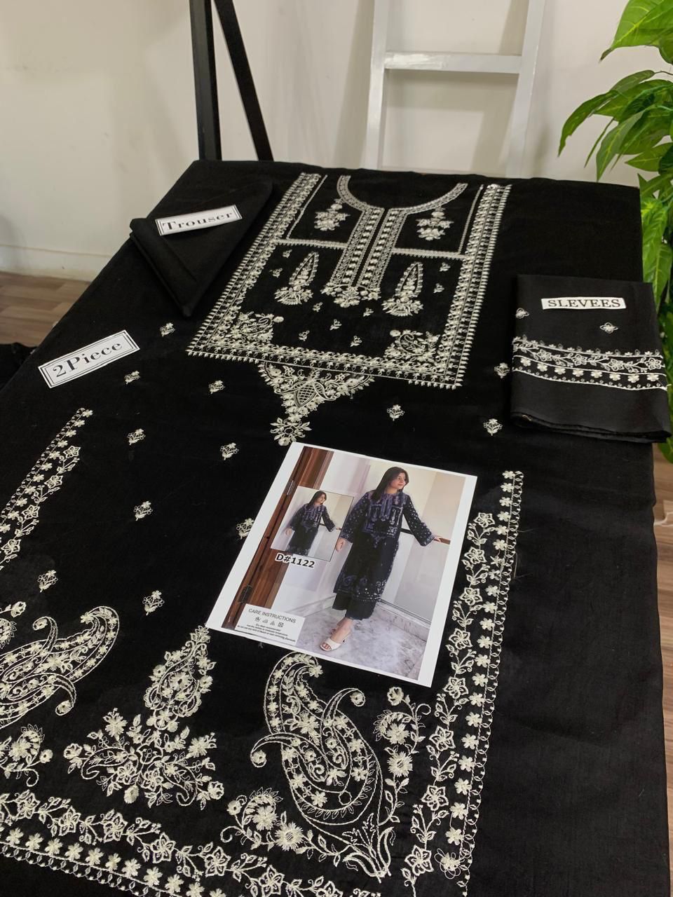 Embroidered 2Pc Dhanak Unstitched Winter Dress With EMB Patches - W12