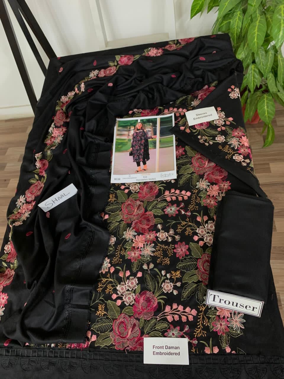 EMB 3PC Dhanak Unstitched Winter Dress With EMB Shawl- DE-126