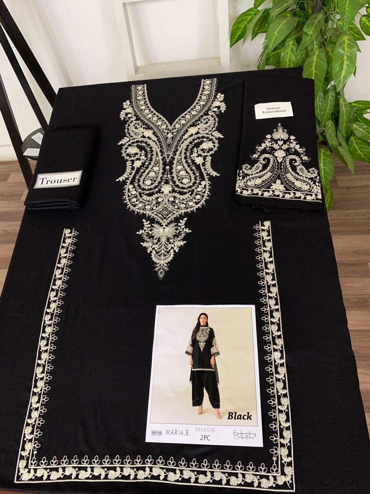 Embroidered 2Pc Dhanak Unstitched Winter Dress With EMB Patches - DE-1133B