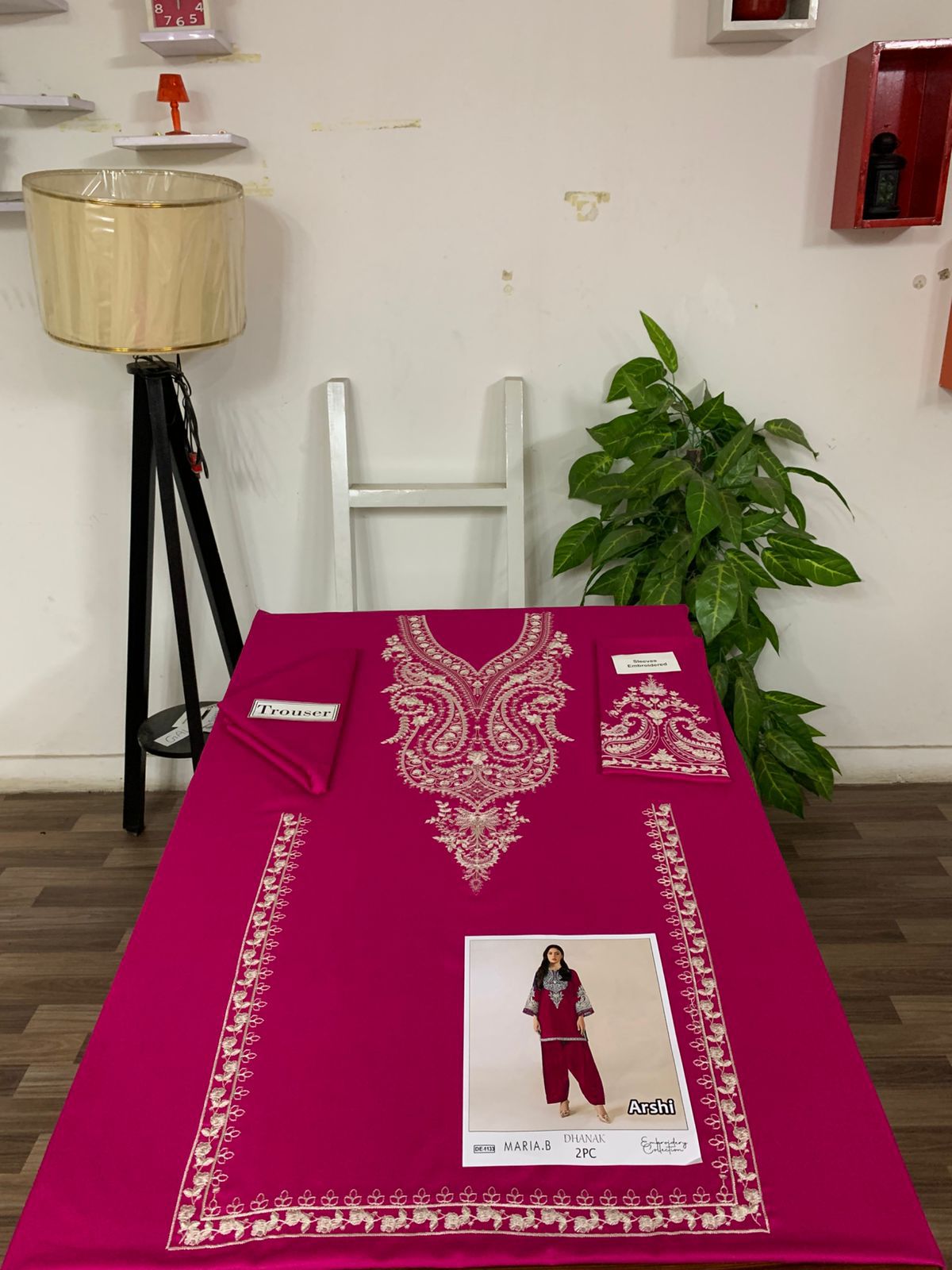 Embroidered 2Pc Dhanak Unstitched Winter Dress With EMB Patches - DE-1133A