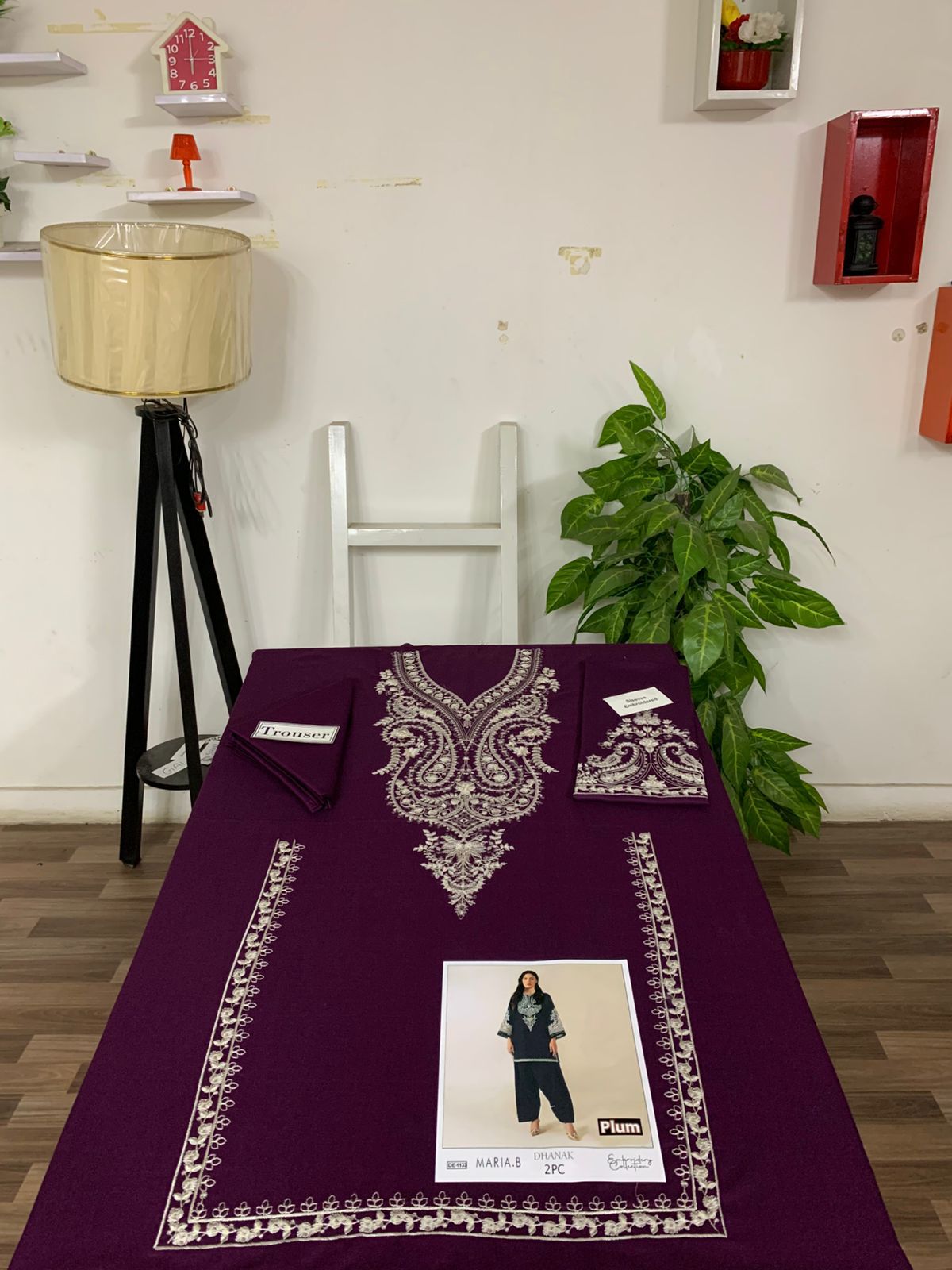 Embroidered 2Pc Dhanak Unstitched Winter Dress With EMB Patches - DE-1133 PL