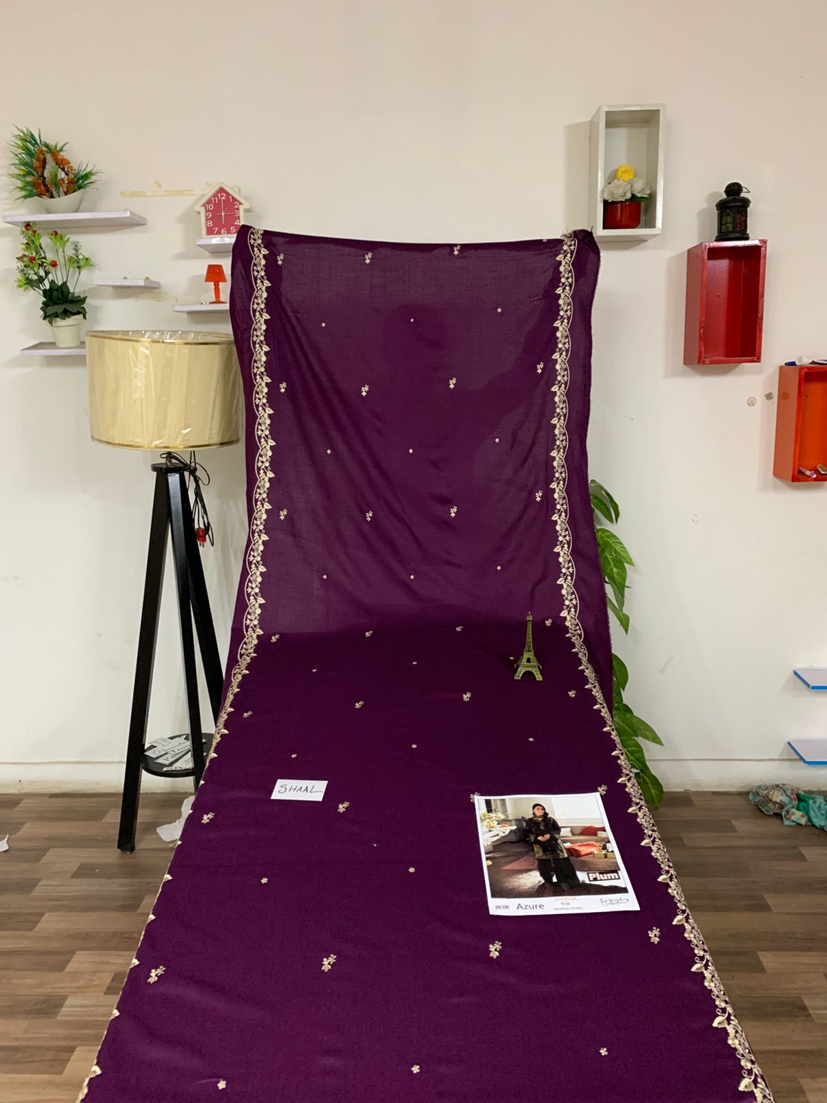 EMB 3PC Dhanak Unstitched Winter Dress With EMB Shawl- DE-136M