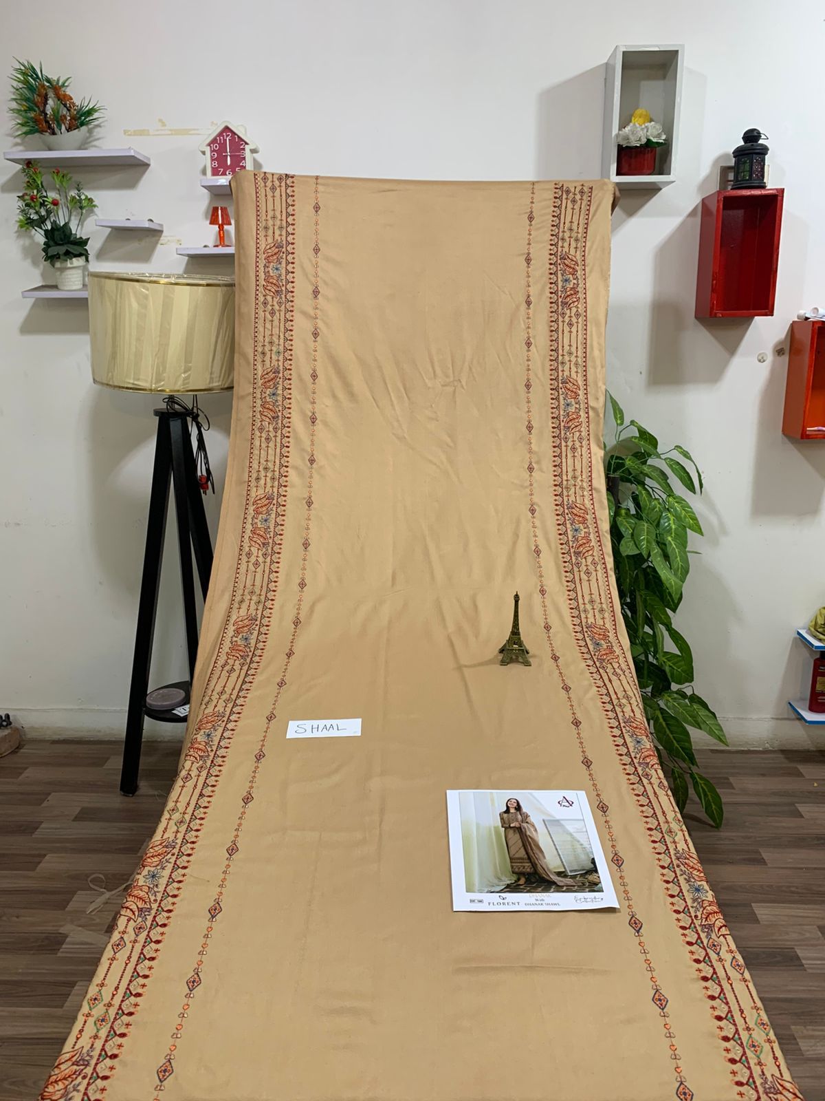 EMB 3PC Unstitched Winter Dress With EMB Shawl- DE-144