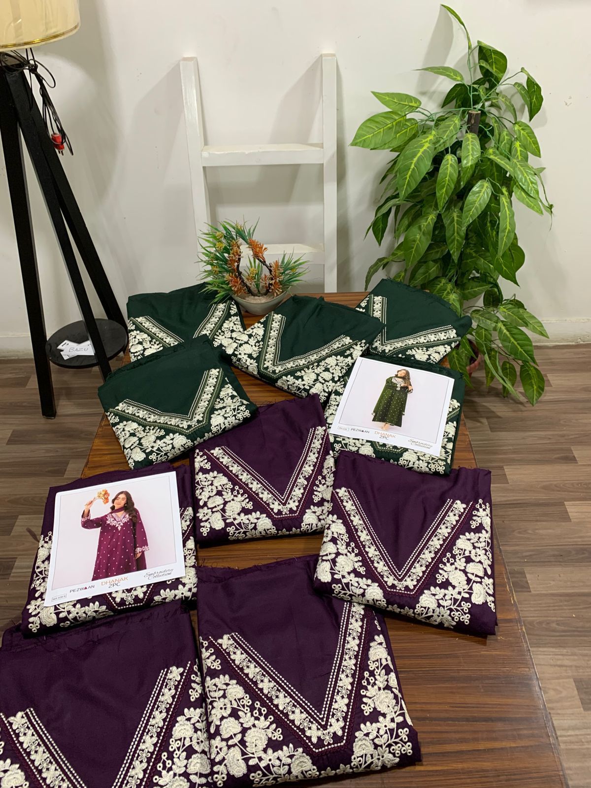 Embroidered 2Pc Dhanak Unstitched Winter Dress With EMB Patches - W630