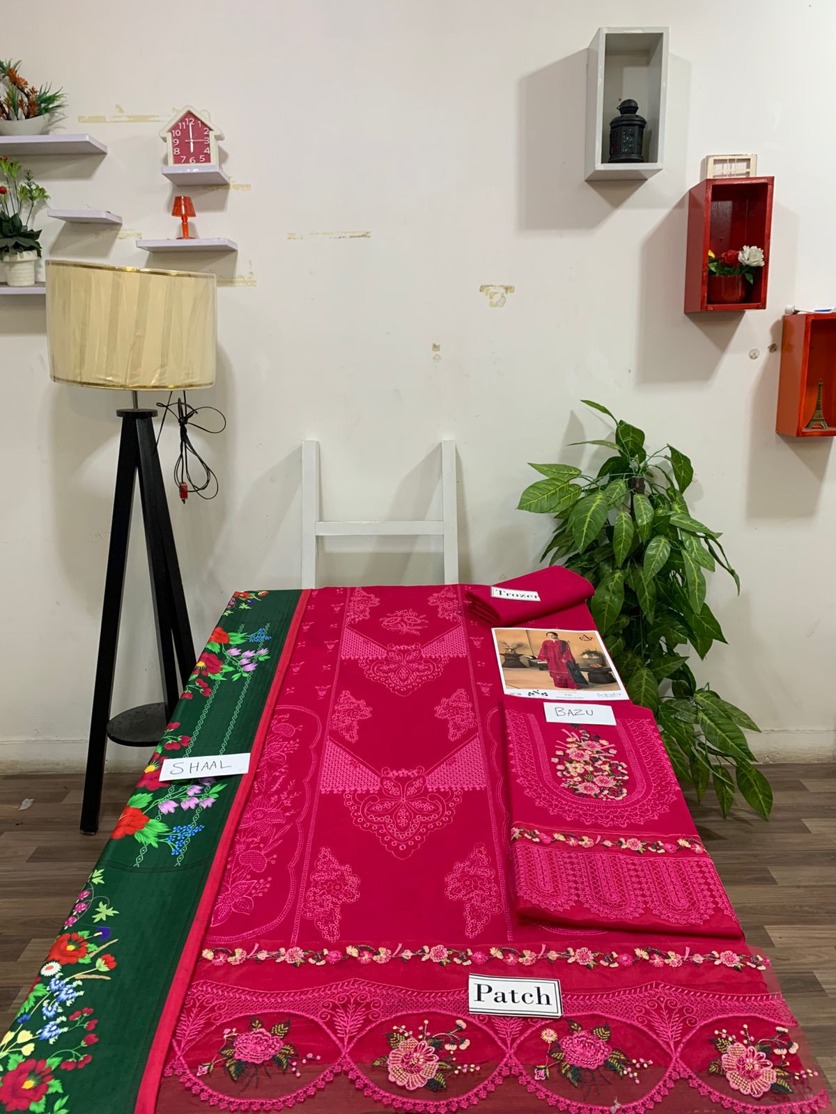 EMB 3PC Winter Unstitched With Pashmina Printed Shawl- DE-148